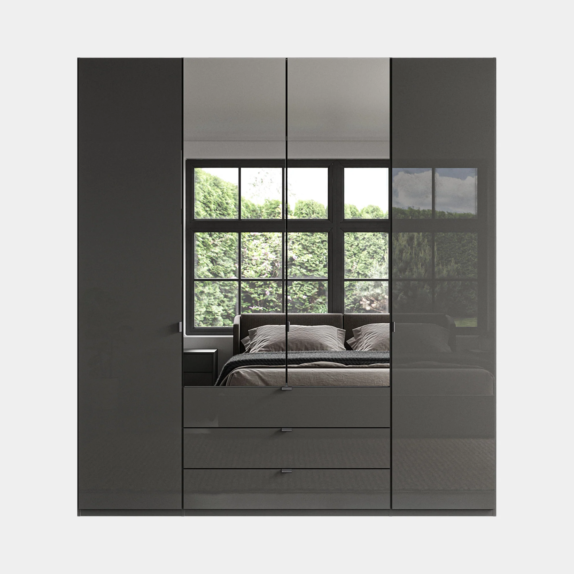 Florida - 4 Door Combi Mirrored Wardrobe - Image 6