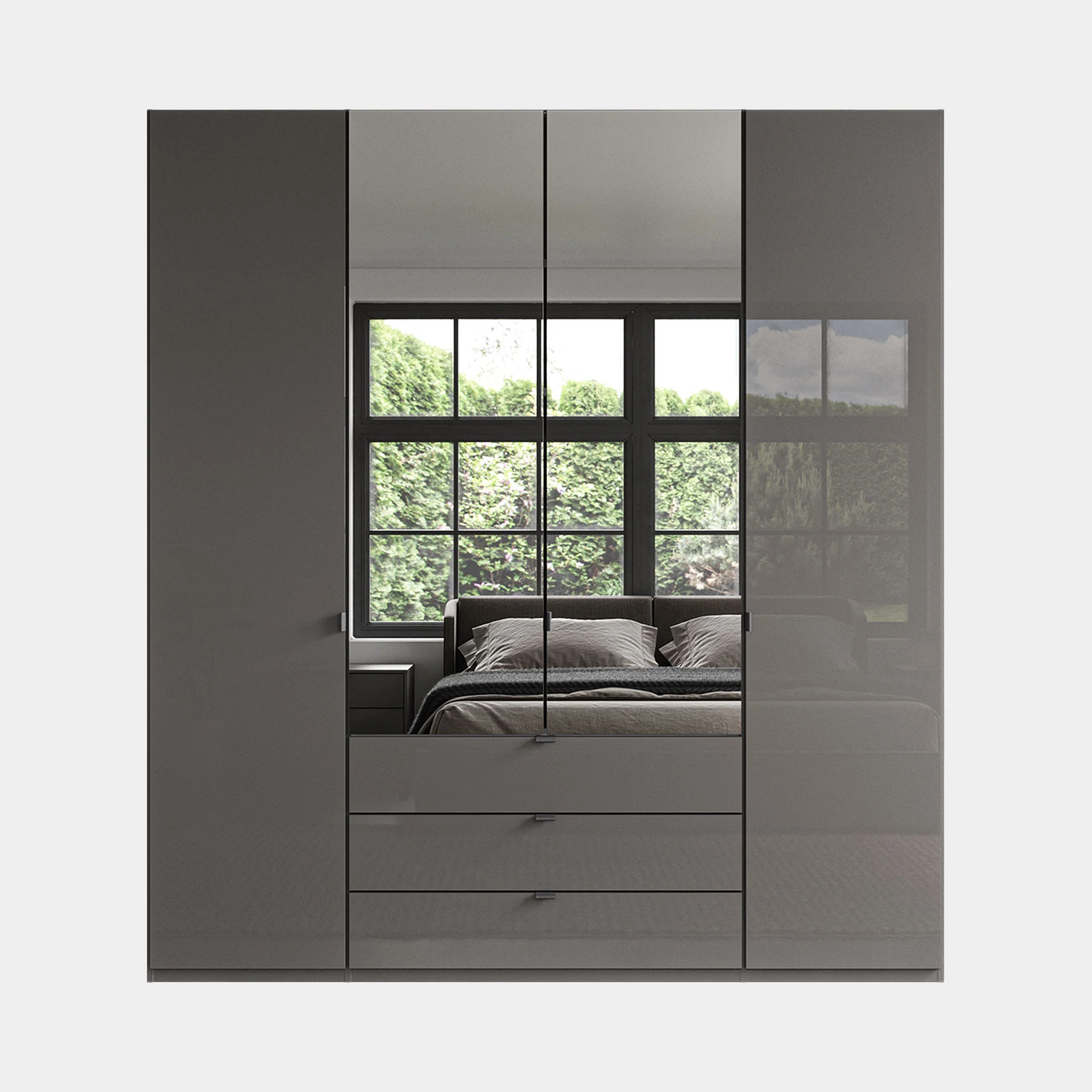Florida - 4 Door Combi Mirrored Wardrobe - Image 8