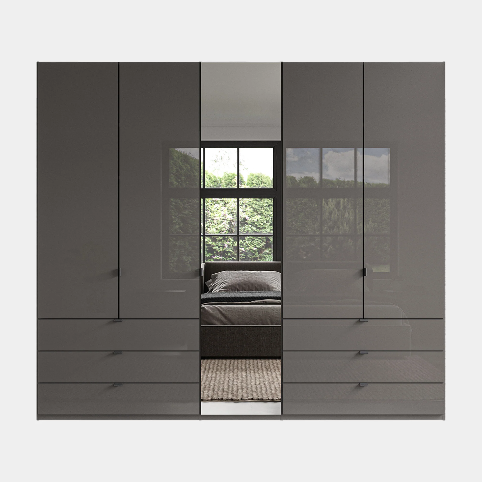 Florida - 5 Door Combi Mirrored Wardrobe - Image 15