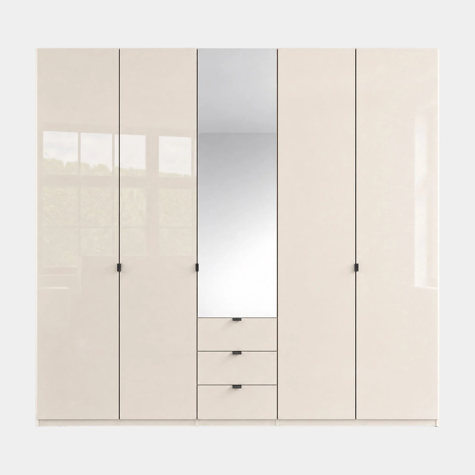 Florida - 5 Door Combi Mirrored Wardrobe - Image 5