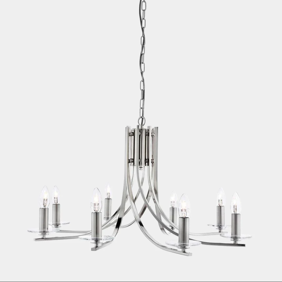 Flow Chrome - Ceiling Pendant Light, 8 Light
