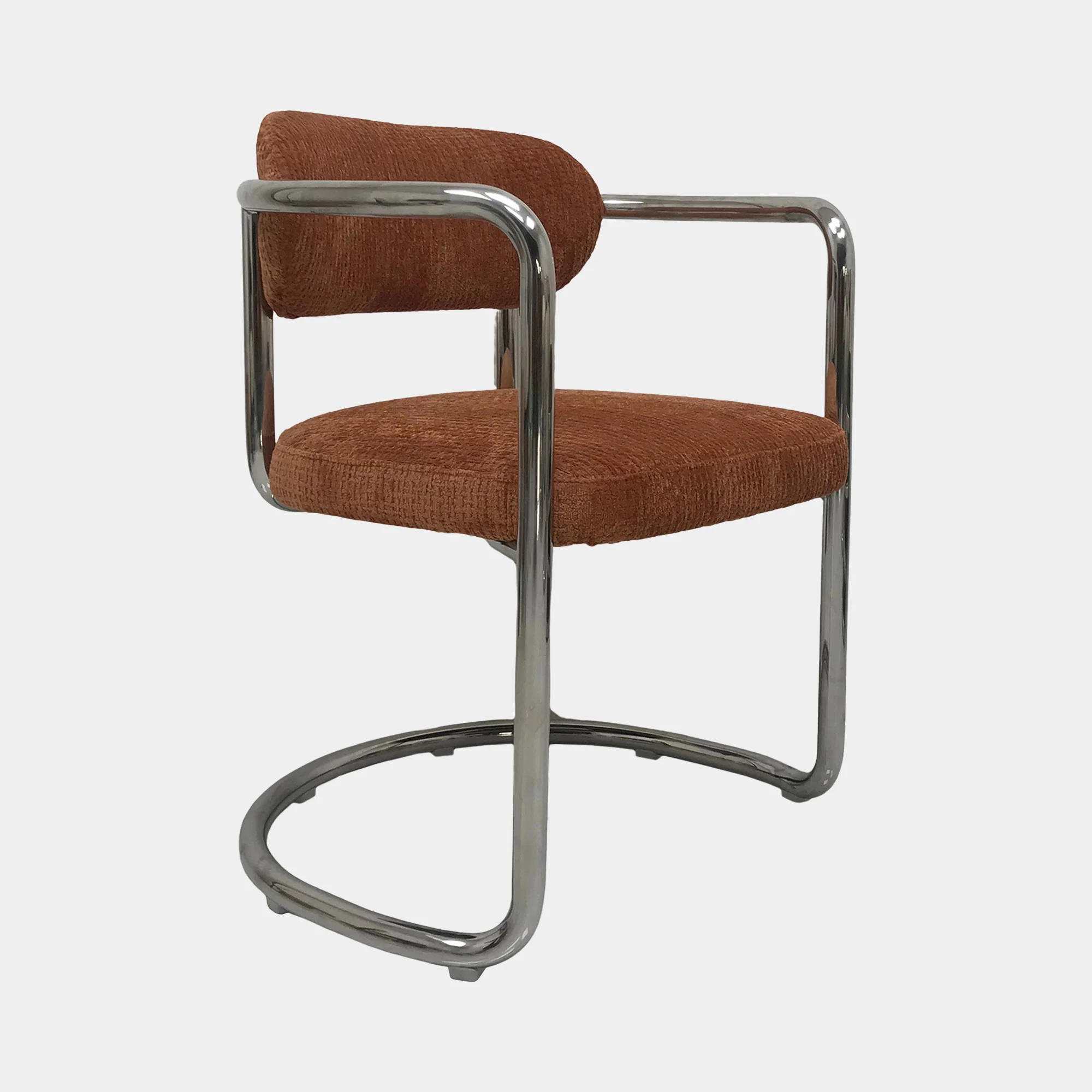Galaxy Chrome - Cantilever Dining Chair, Fabric - Image 6
