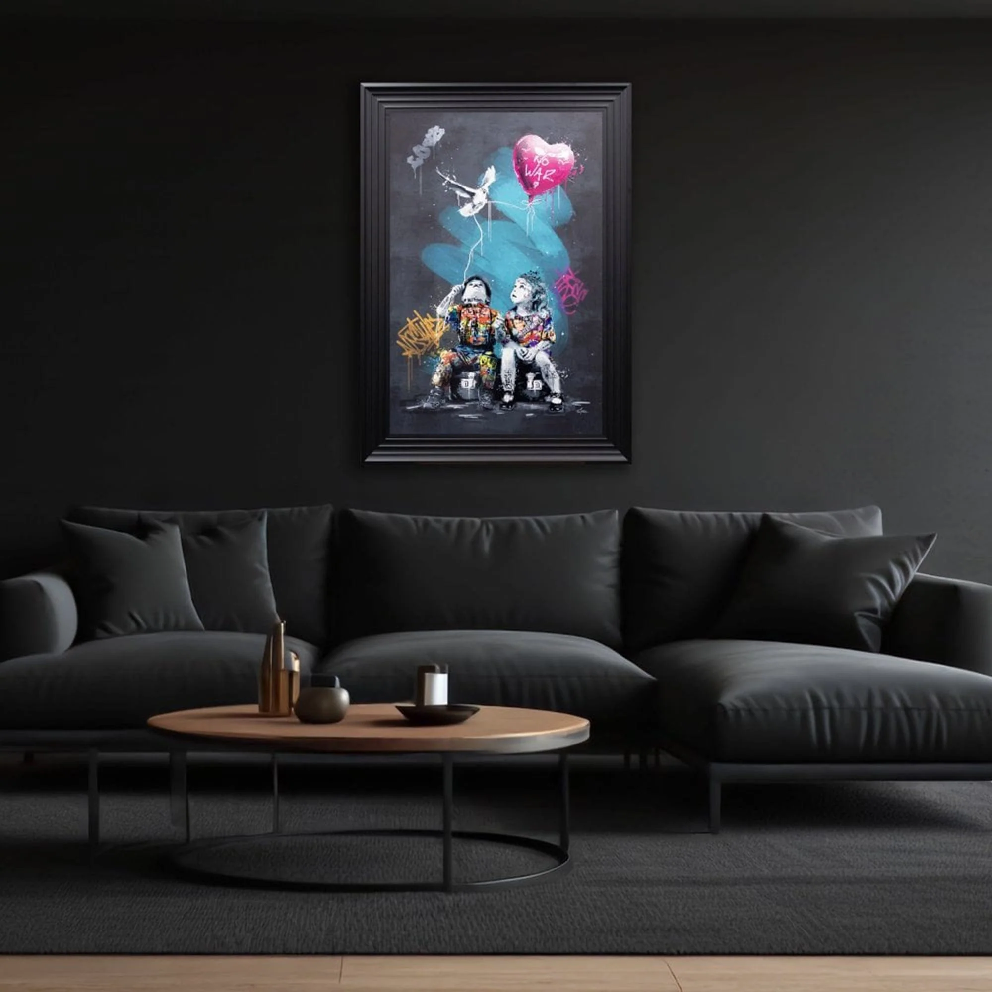 Garcon, Fille & Colombe - Framed Wall Print By Romaric - Image 2