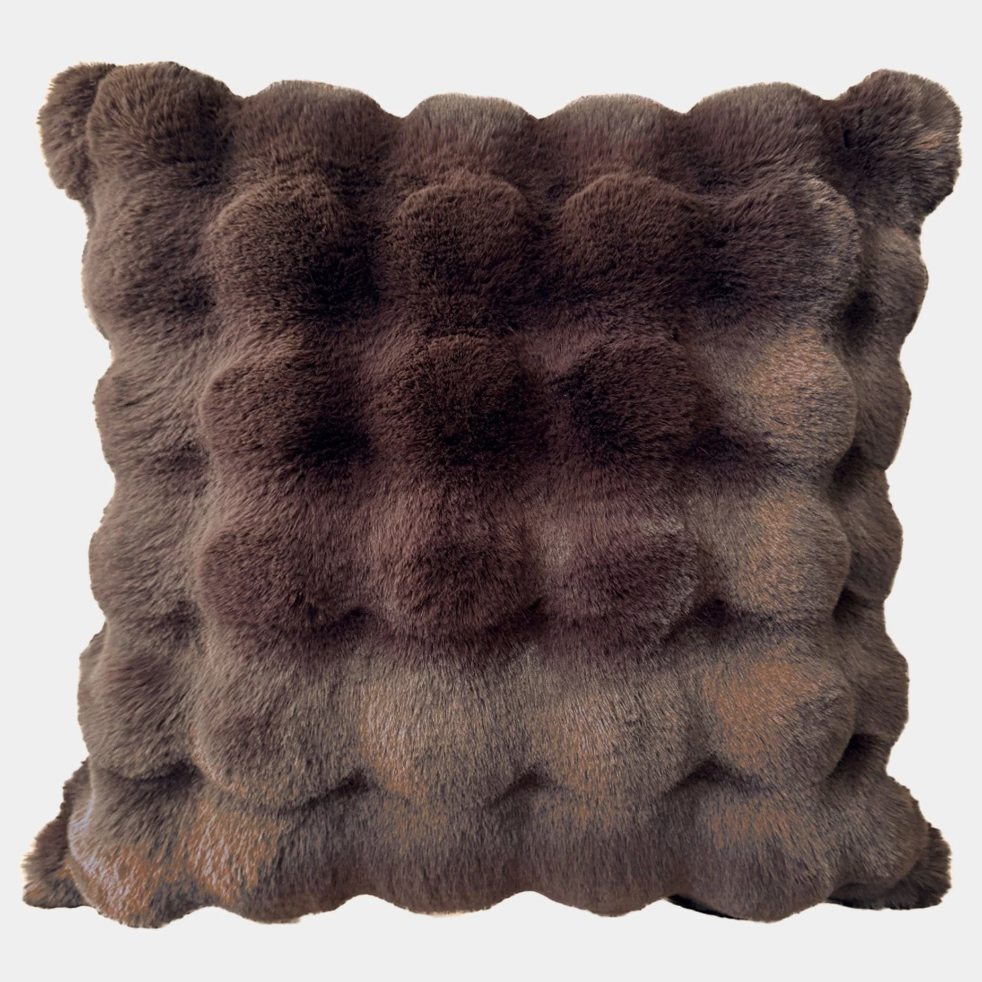 Glam Faux Fur - Chocolate Brown Cushion 50x50cm