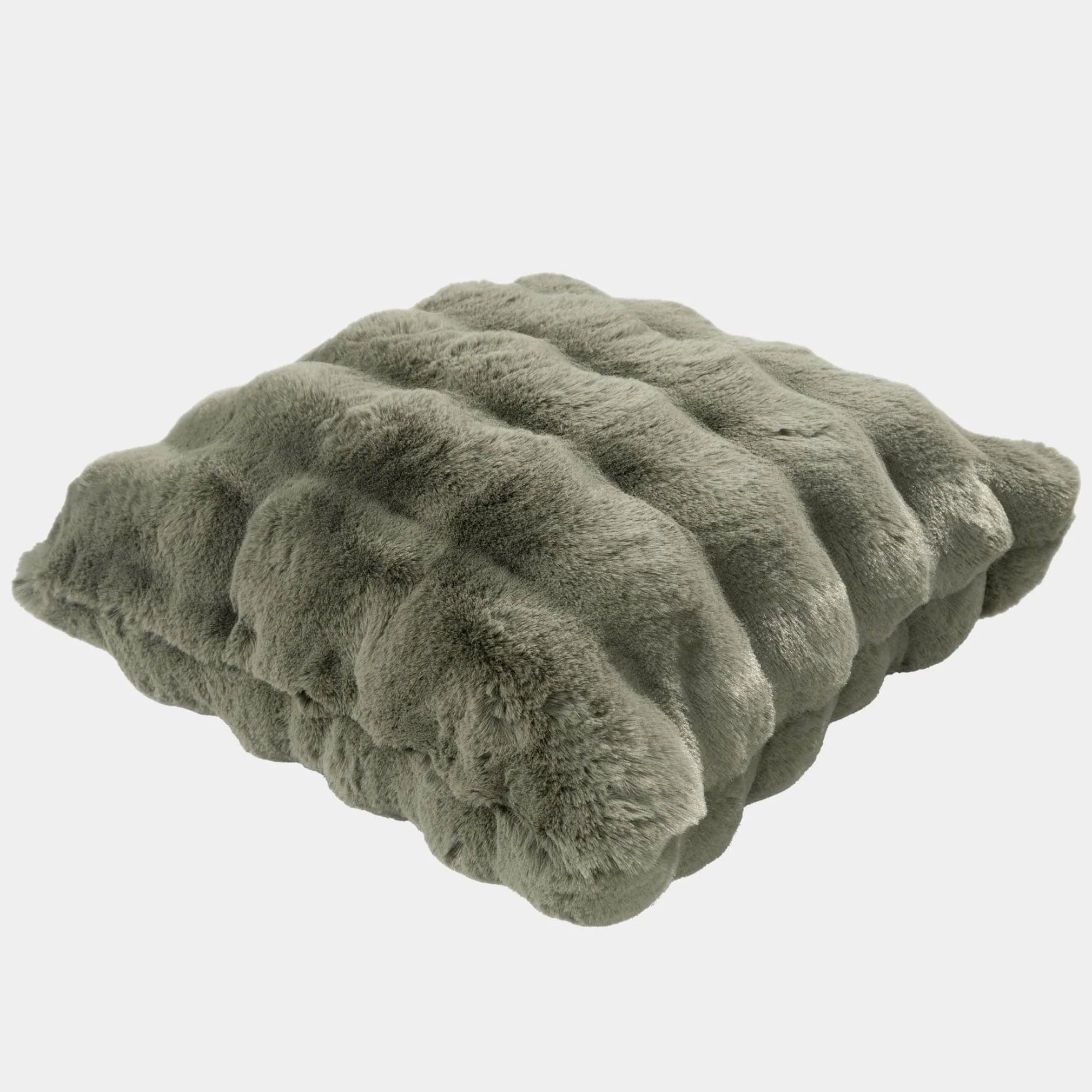 Glam Faux Fur - Sage Green Cushion 50x50cm - Image 2