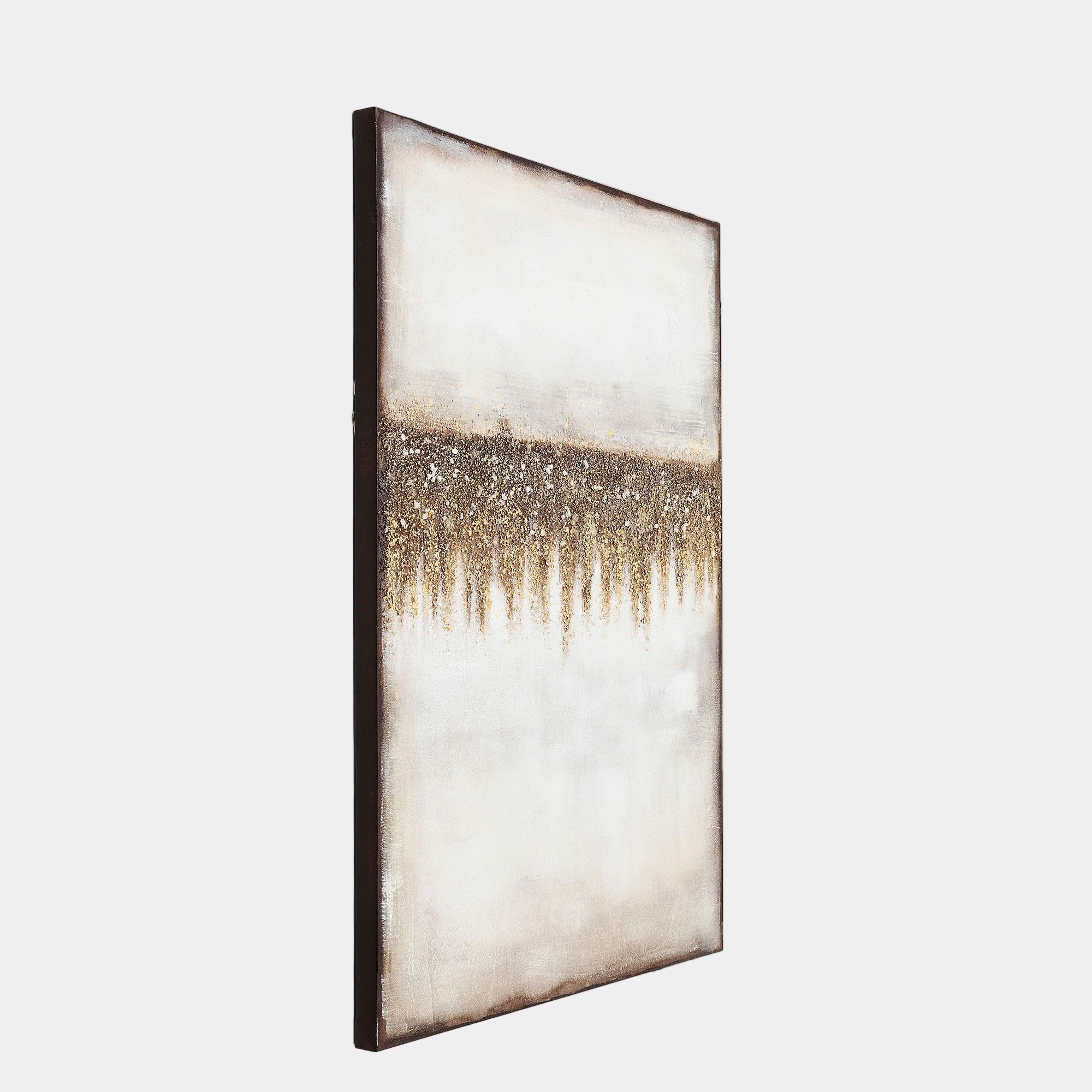 Golden Abstract Fields - Framed Canvas Wall Art - Image 2