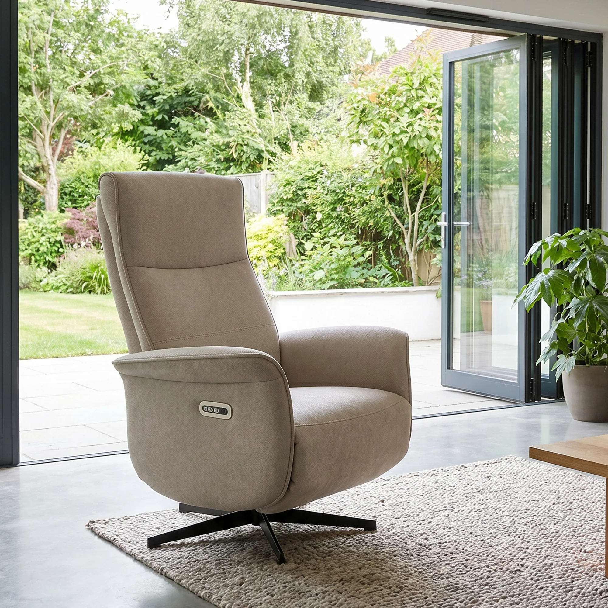 Halmstad - Swivel Power Recliner Chair, Leather - Image 2
