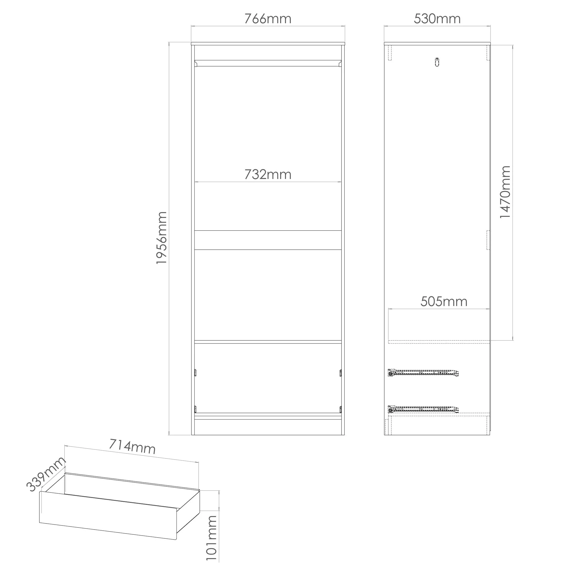 Harvey - 2 Drawer Wardrobe - Image 10