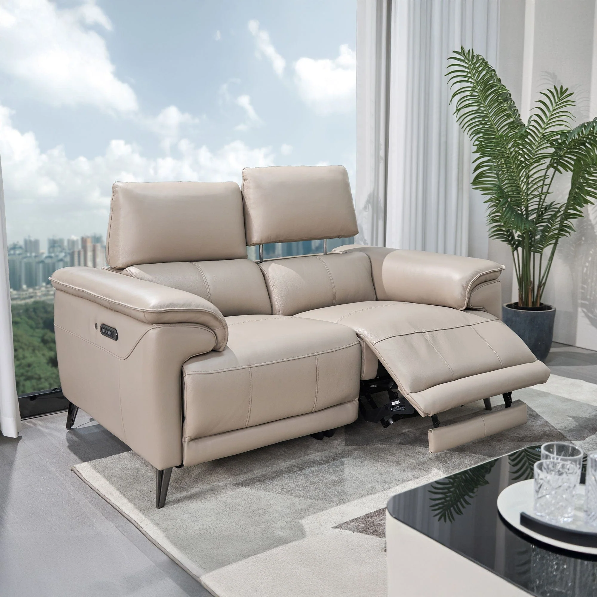 Haymarket - 2 Seat Sofa Power Recliner With Heated Seat, Leather - Image 2