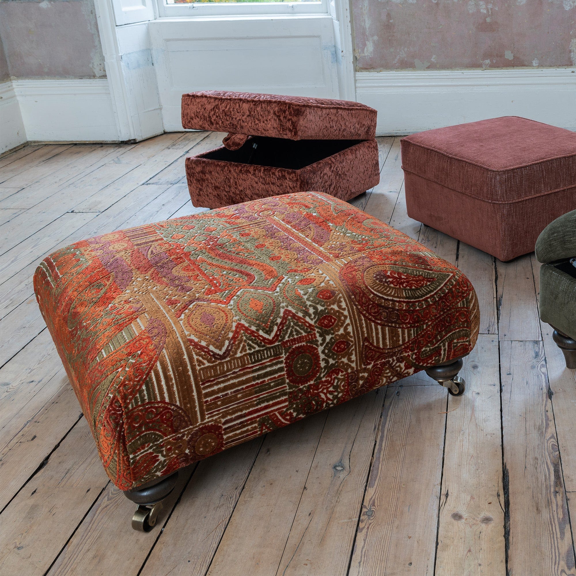 Highclere - Footstool, Fabric - Image 2