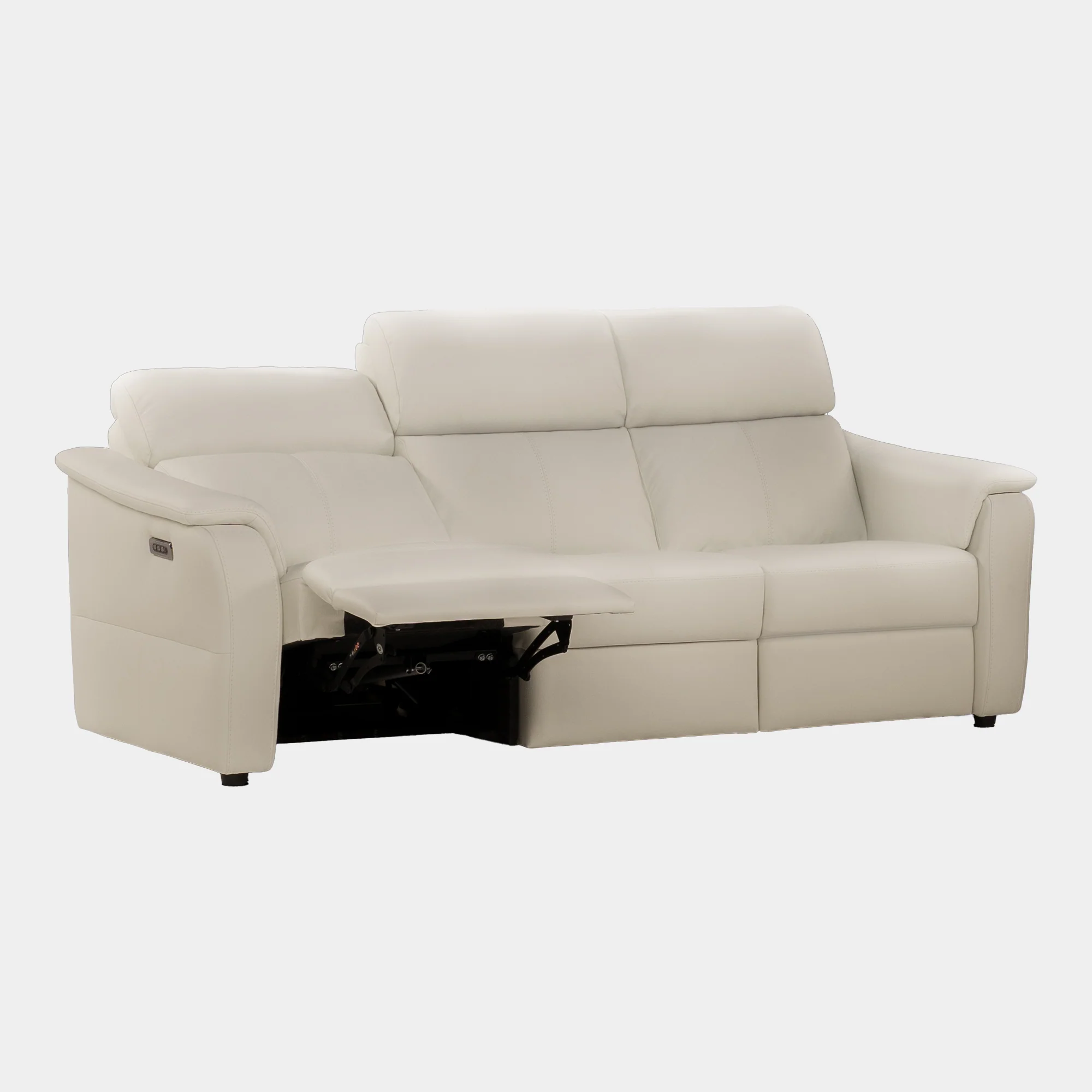Rimini - Large 3 Seat Power Recliner Sofa with Adjustable Headrest & Lumbar, Leather