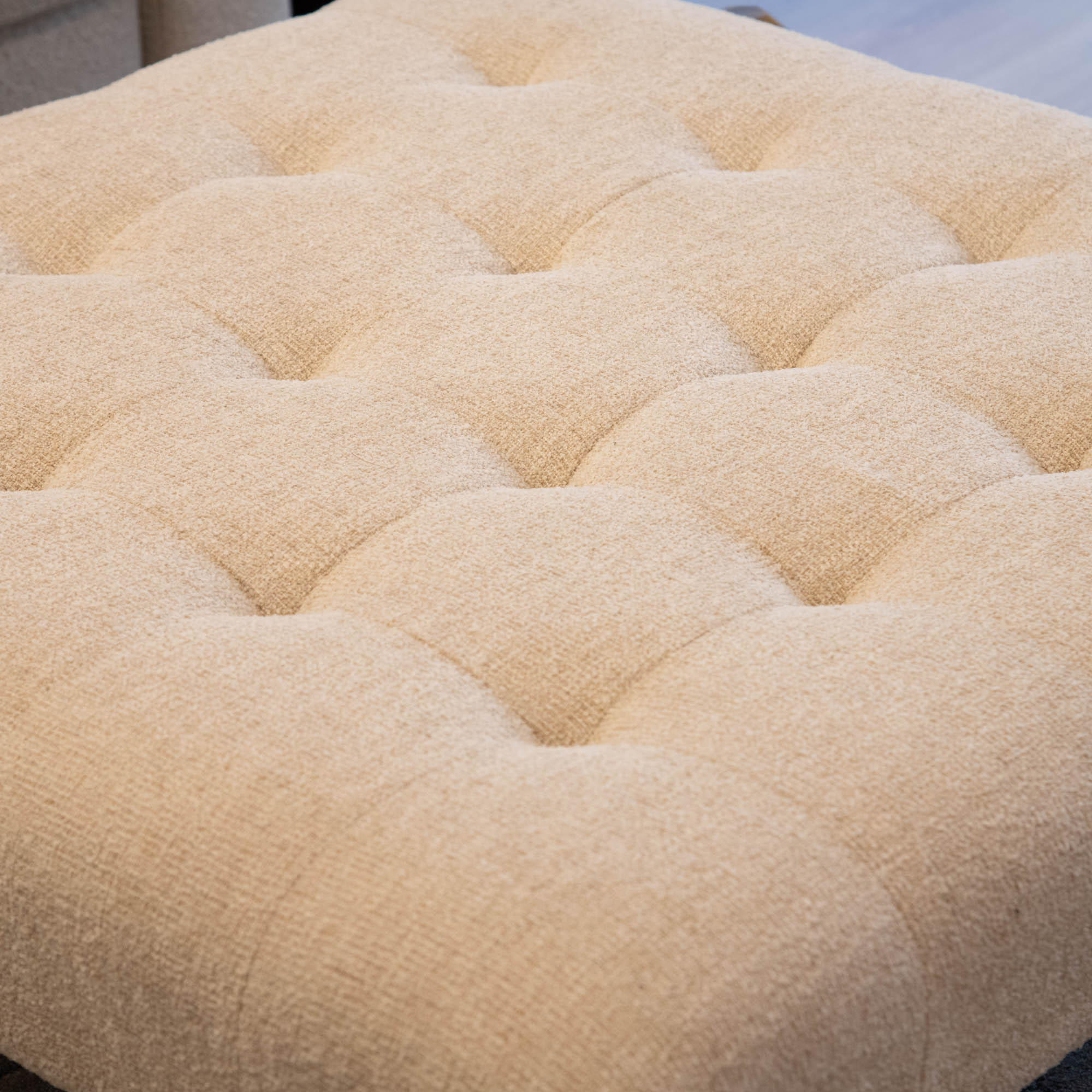 Classic - Large Square Indented Footstool, Fabric - Item As Pictured - Image 3
