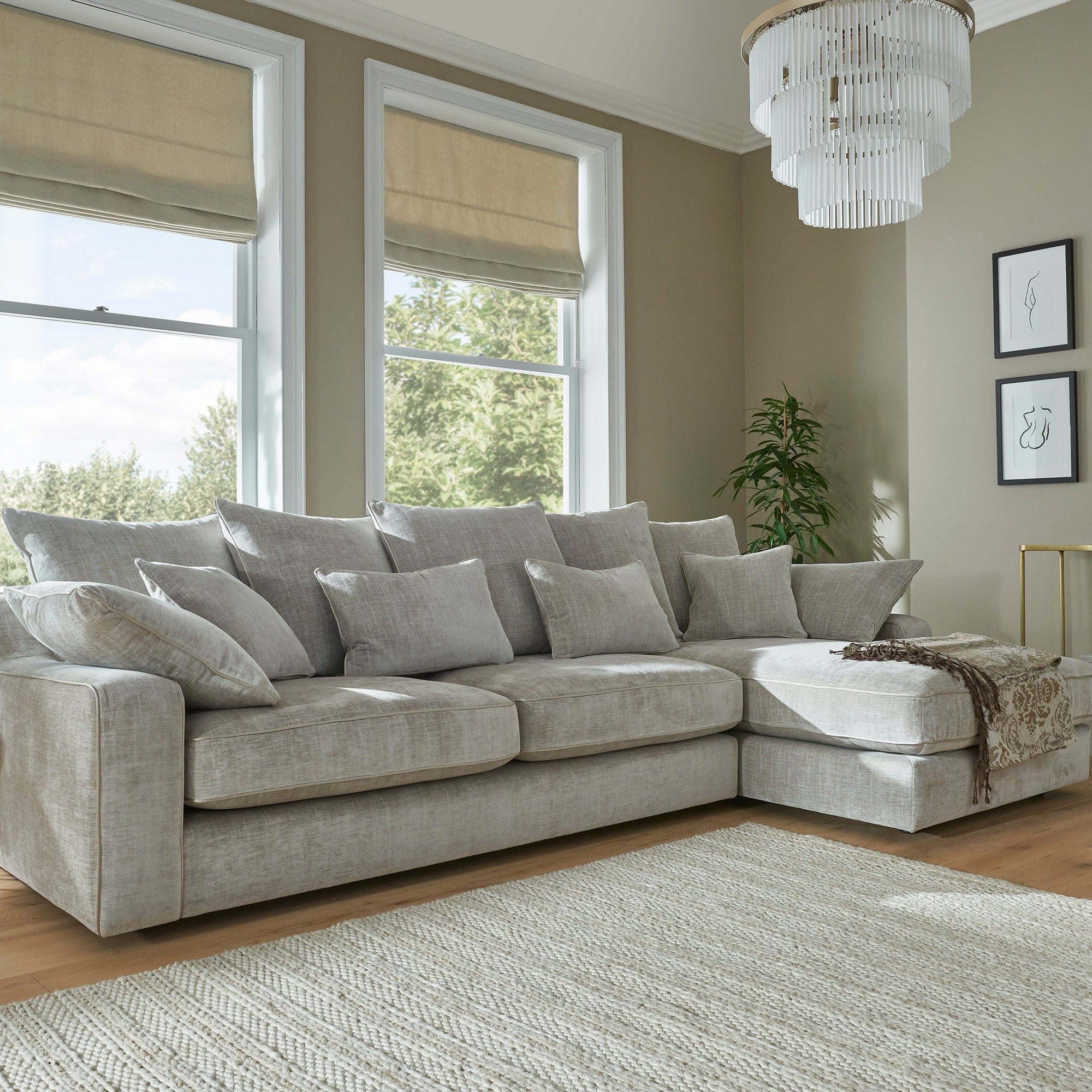 Lexington - Small LHF Chaise Pillow Back Sofa, Fabric - Image 2
