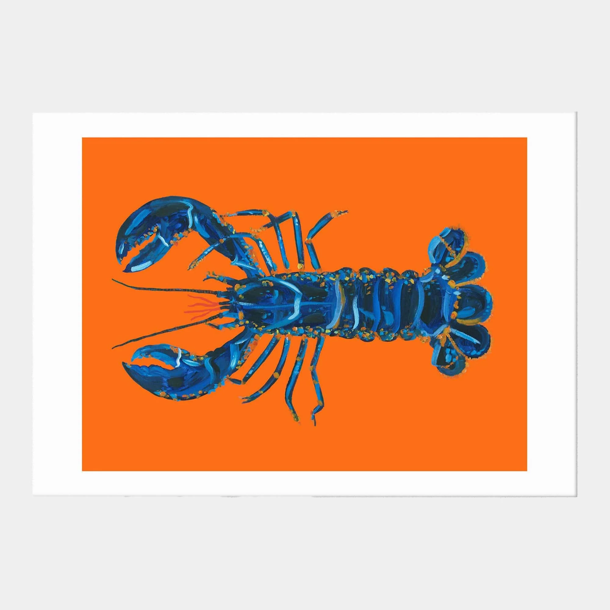 Lobster on Orange - A2 Wall Art Print By East End Prints