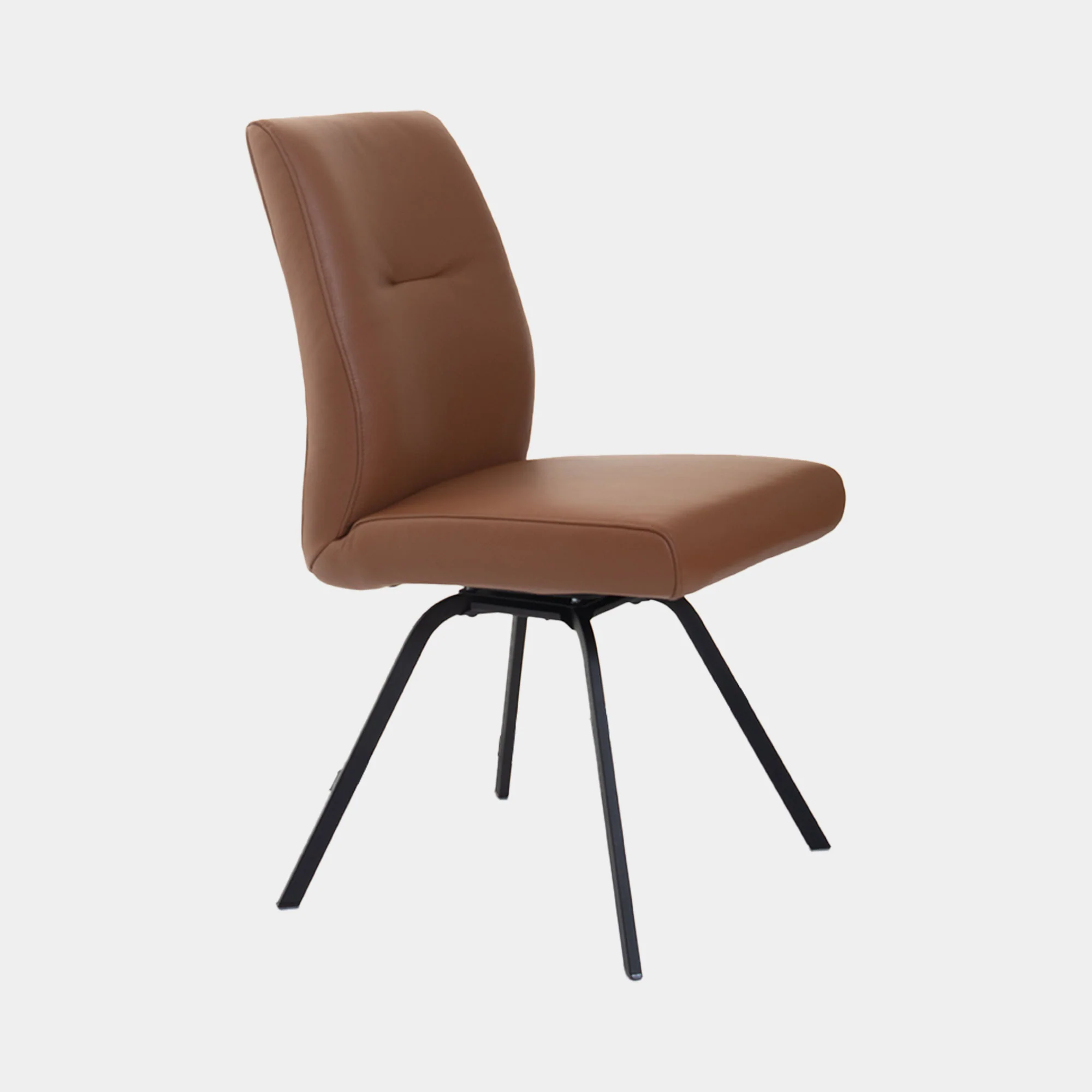 Lydia - Swivel Dining Chair in Cognac Leather