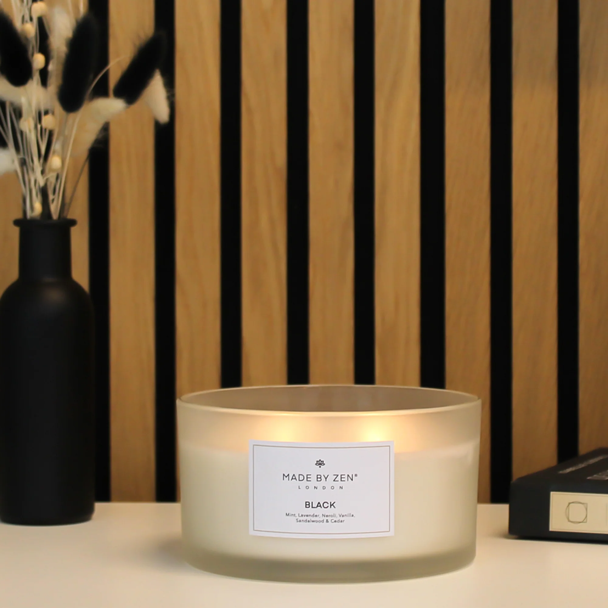 Made By Zen - Signature Black Scented Candle 600g - Image 2