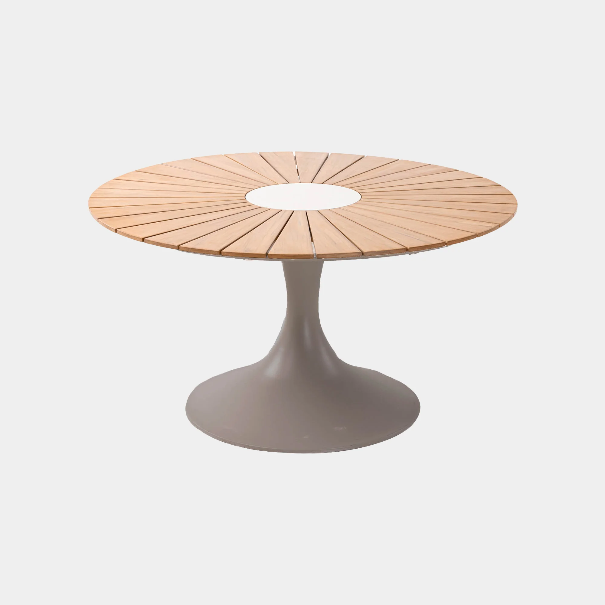Martinique - 6 Seat Round Garden Dining Table and Chairs Set, Champagne Aluminium & Sintered Stone - Image 3
