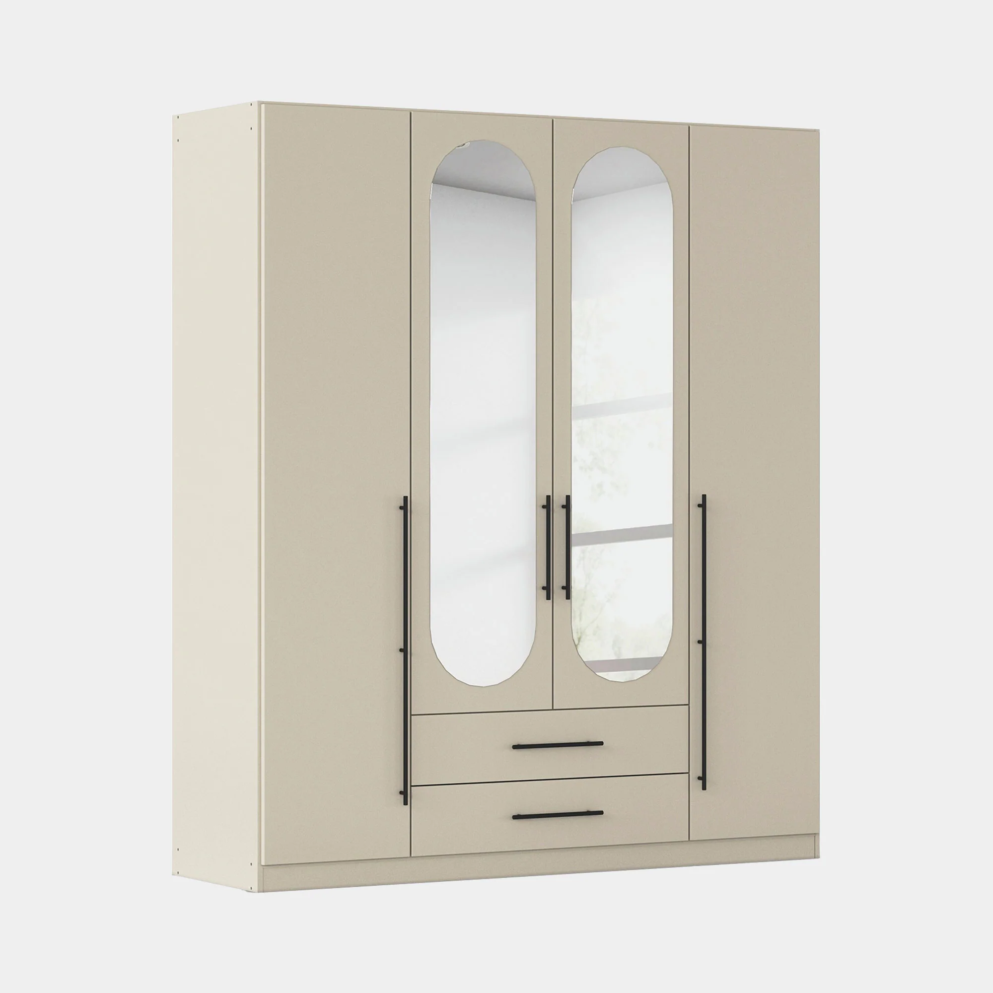 Matilda - 4 Door Wardrobe With Drawers & Mirrors - Image 3