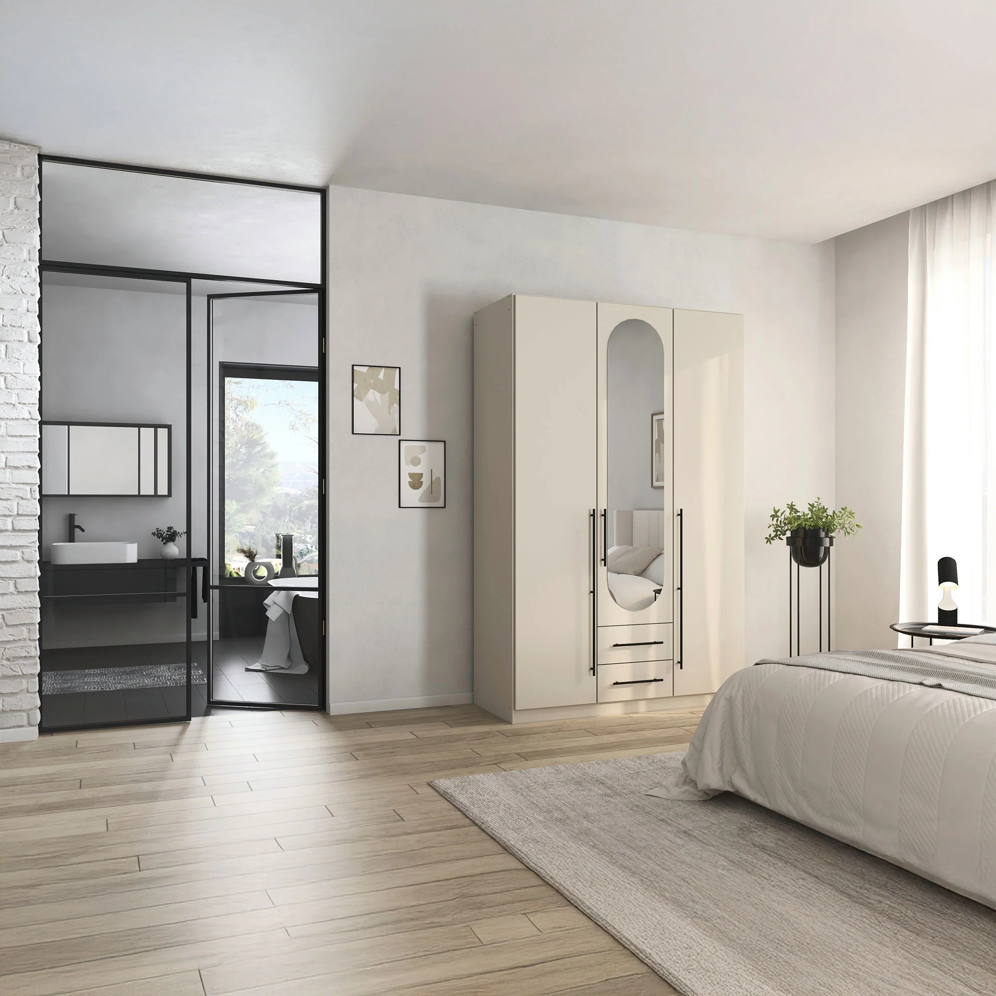 Matilda - 3 Door Wardrobe With Drawers & Mirror - Image 4