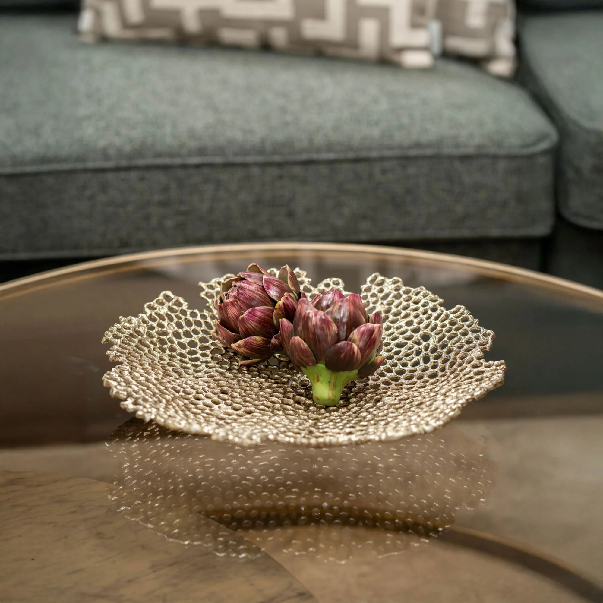 Miel - Decorative Bowl, Gold Metal - Image 2