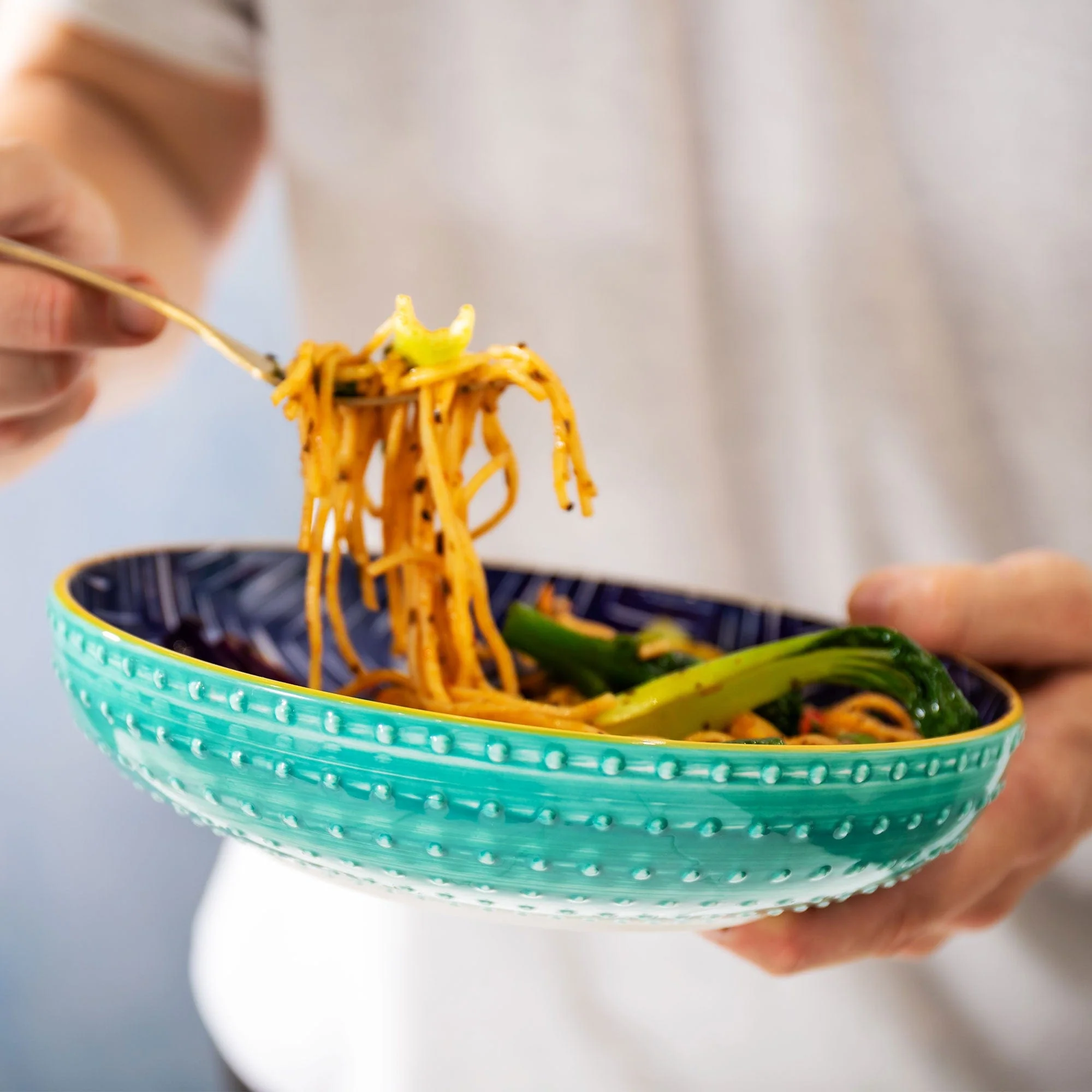 Mikasa - Indigo Chevron Pasta Bowl - Image 4