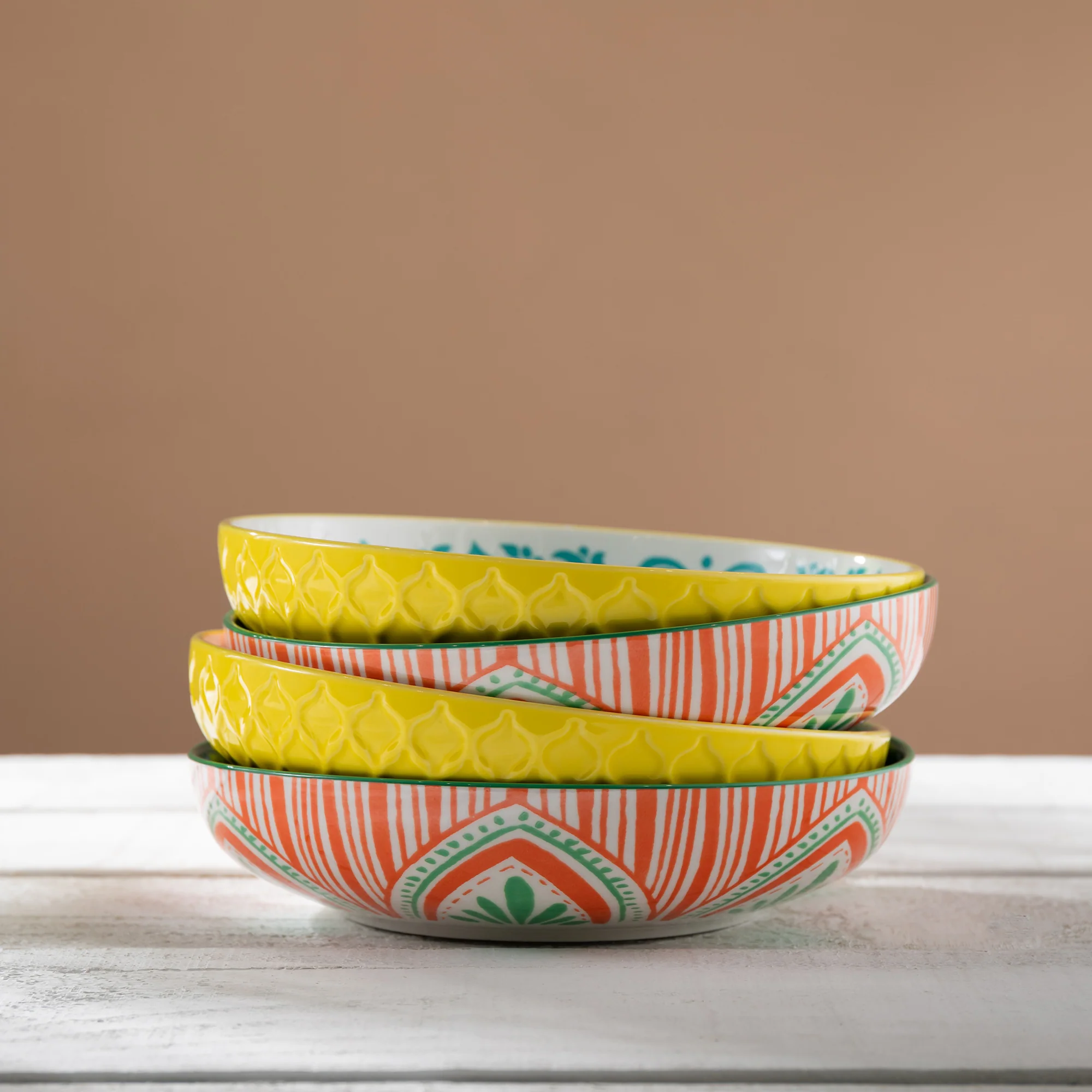 Mikasa Mediterranean Yellow & Blue - Pasta Bowls, Set of 4 - Image 7