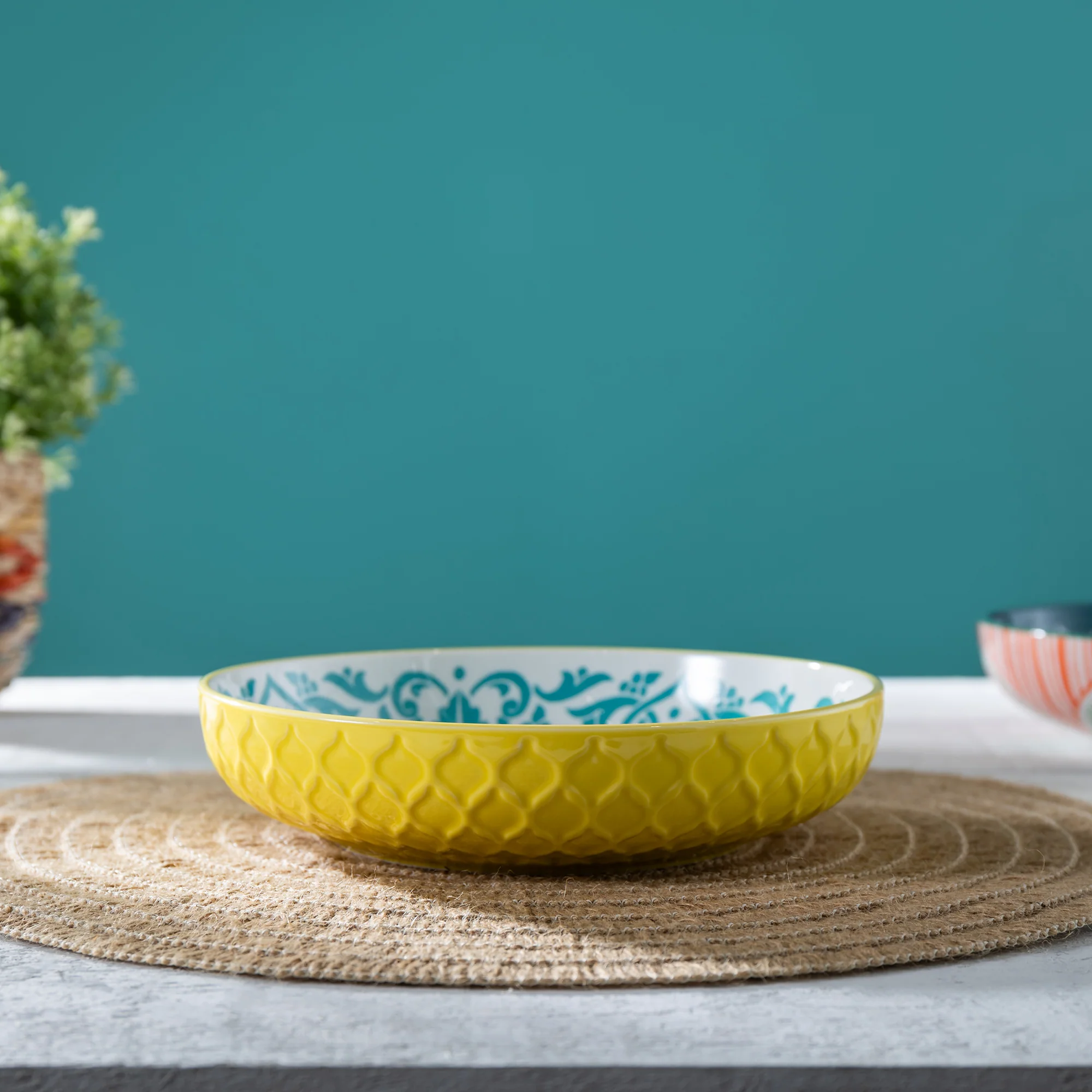 Mikasa Mediterranean Yellow & Blue - Pasta Bowls, Set of 4 - Image 8