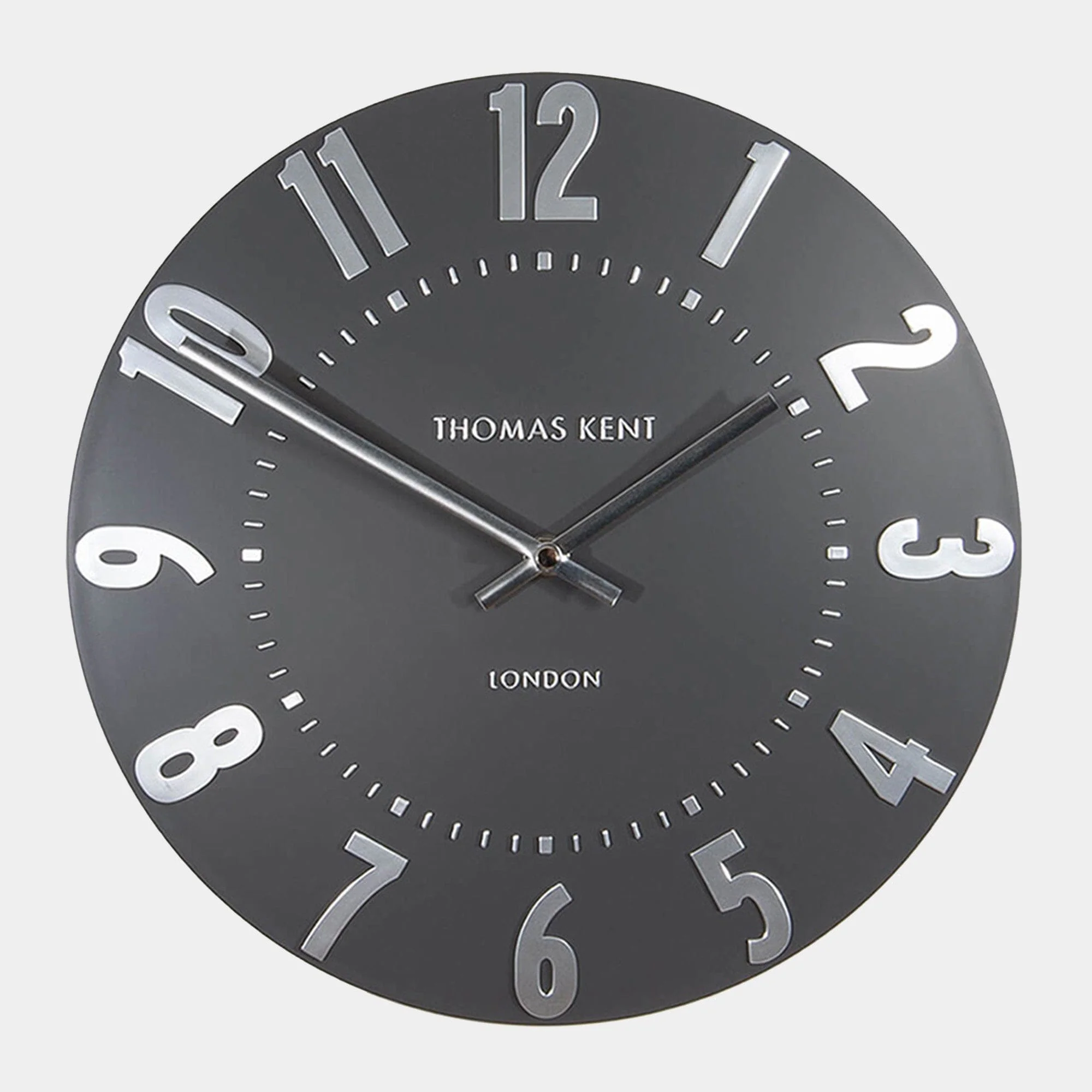 Mulberry Large - Wall Clock, Graphite & Silver