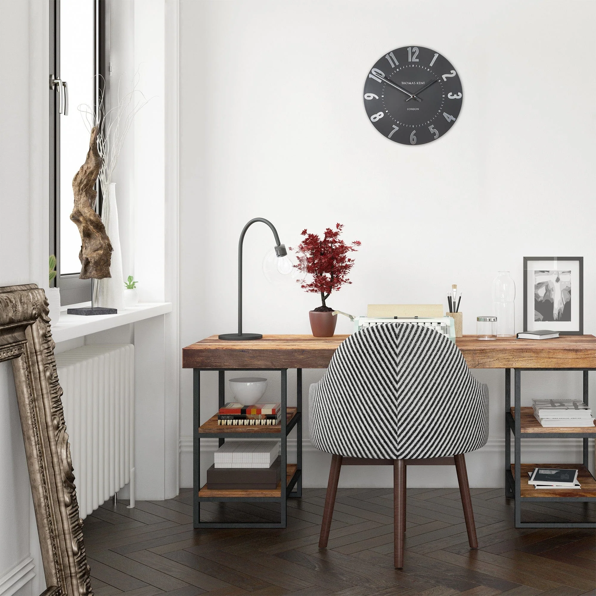 Mulberry Large - Wall Clock, Graphite & Silver - Image 2
