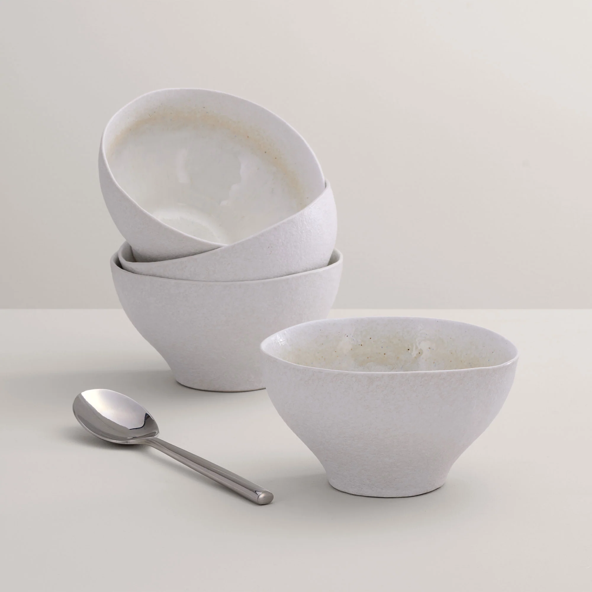 Mylor Soft White Stoneware - Cereal Bowls, Set of 4 - Image 2