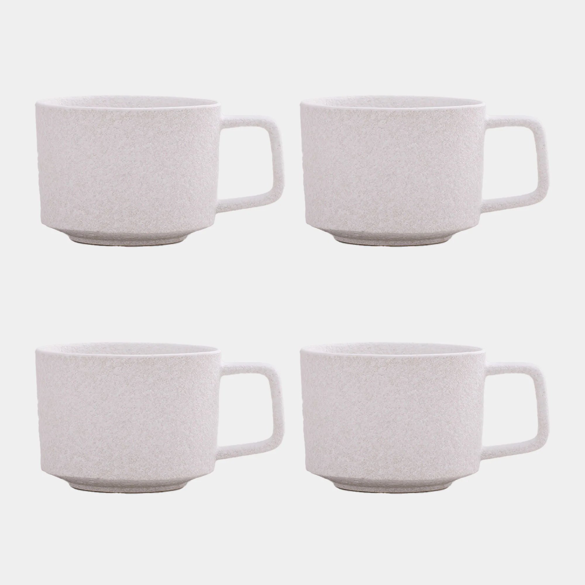 Mylor Soft White Stoneware - Large Mugs, Set of 4