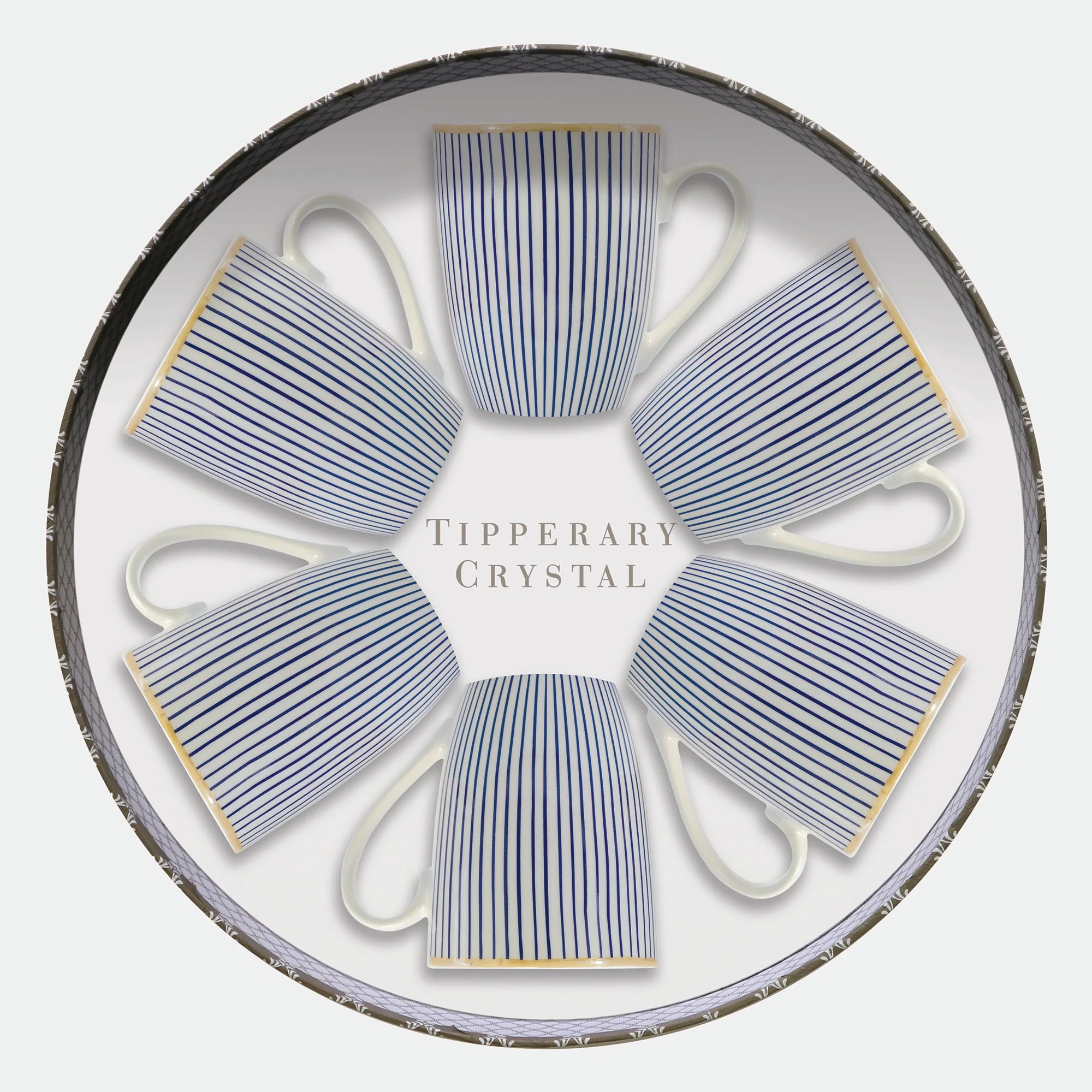 Tipperary Crystal Navy - Mugs, Set of 6