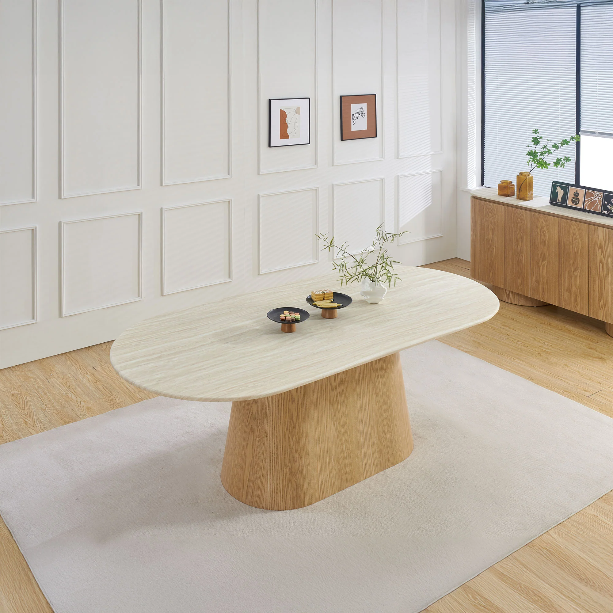 Novara - Marble Effect Dining Table - Image 3