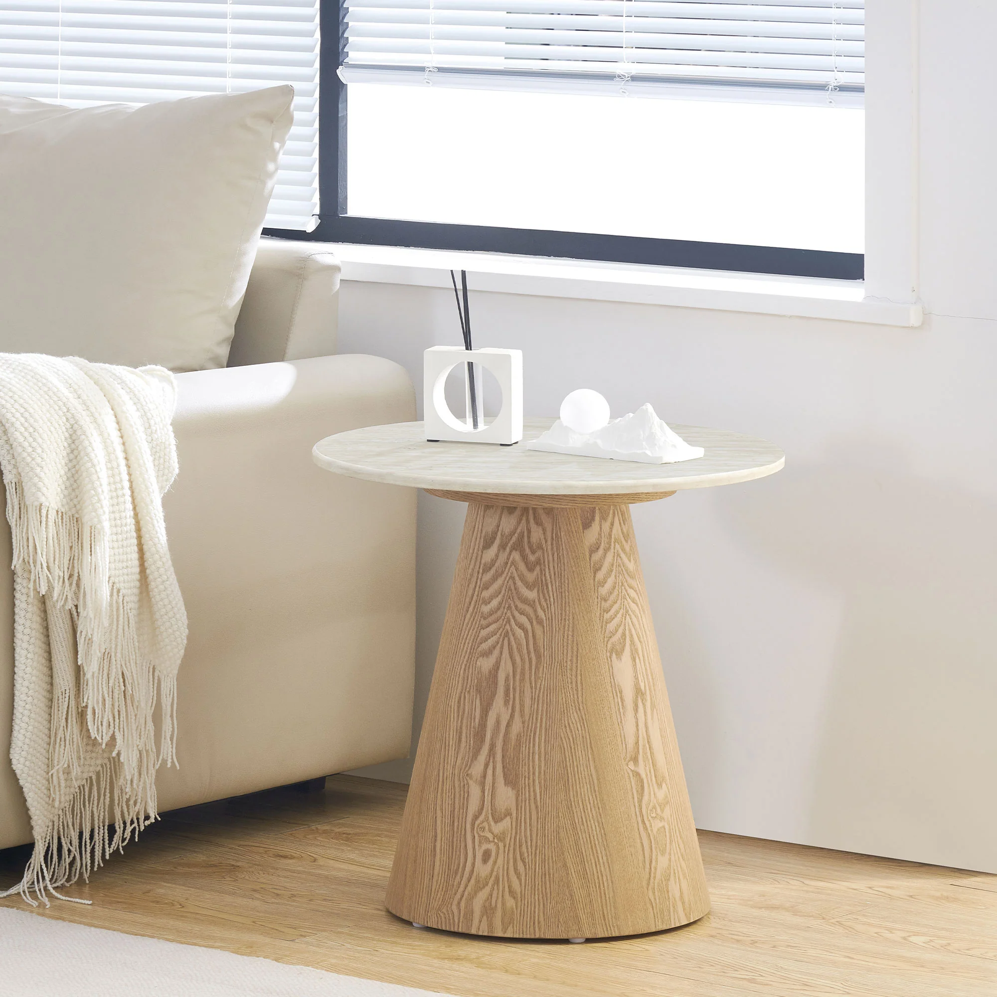 Novara - Marble Effect Lamp Table - Image 2