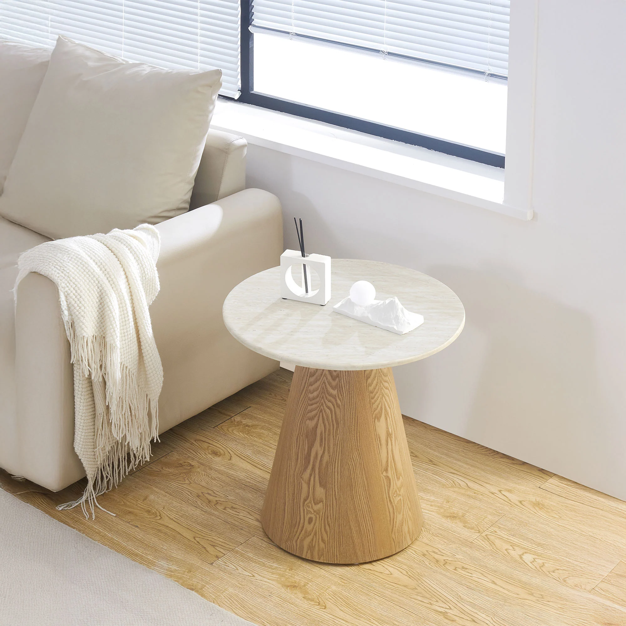 Novara - Marble Effect Lamp Table - Image 5