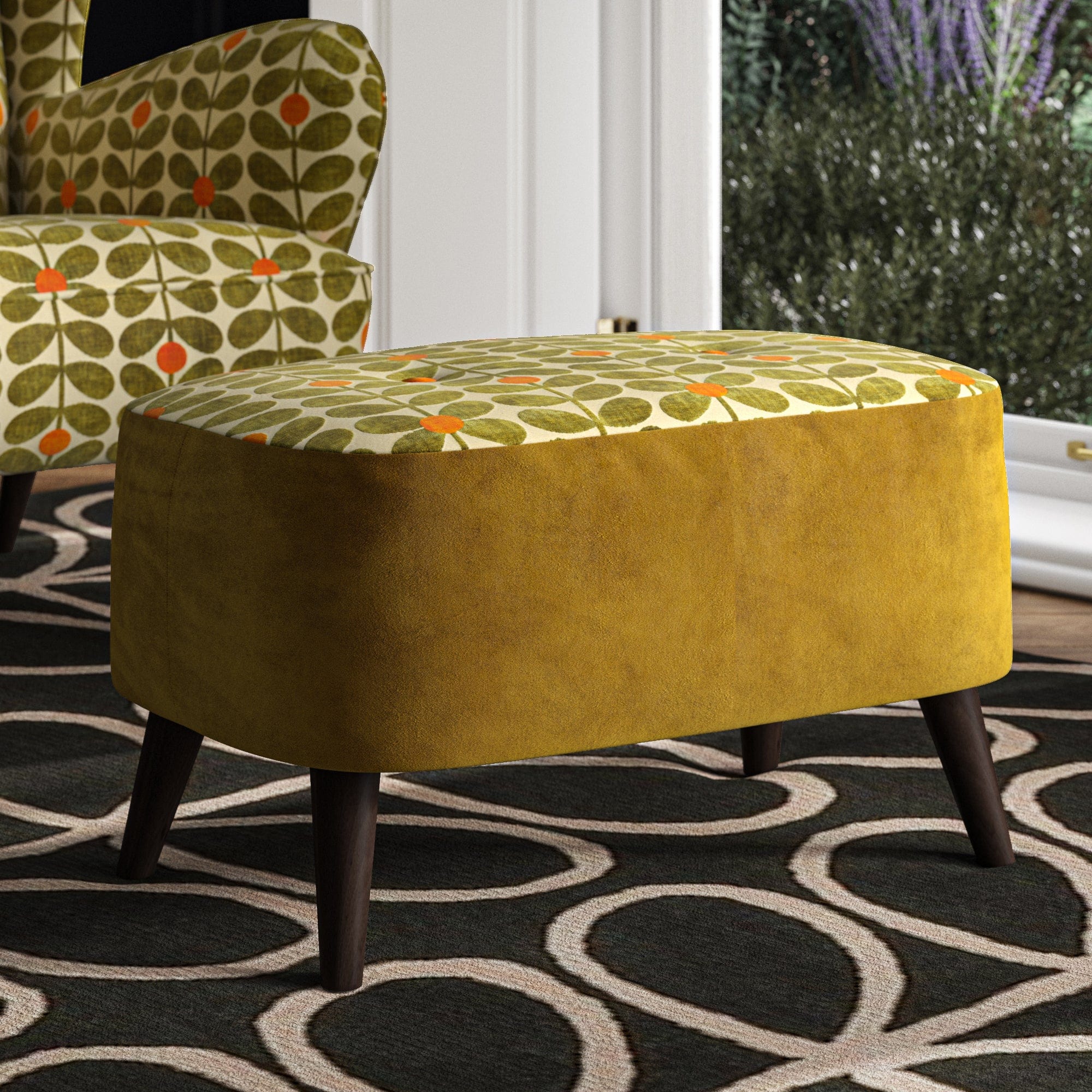 Orla Kiely Donegal - Footstool, Fabric - Image 3