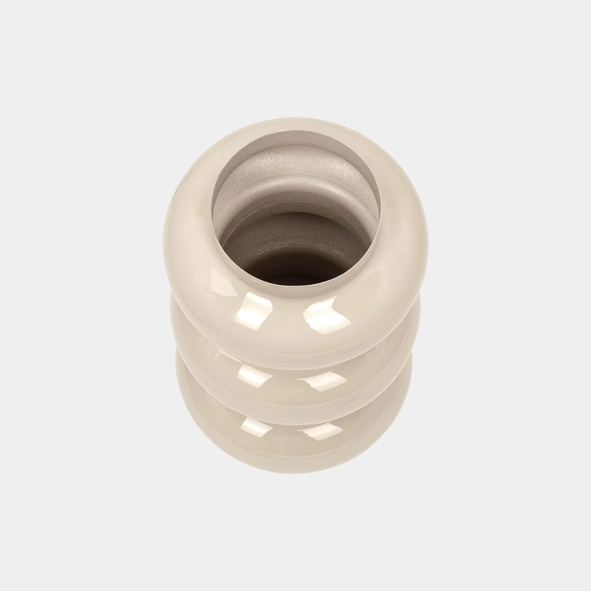 Ovolo Large - Metal Vase, Cream - Image 3