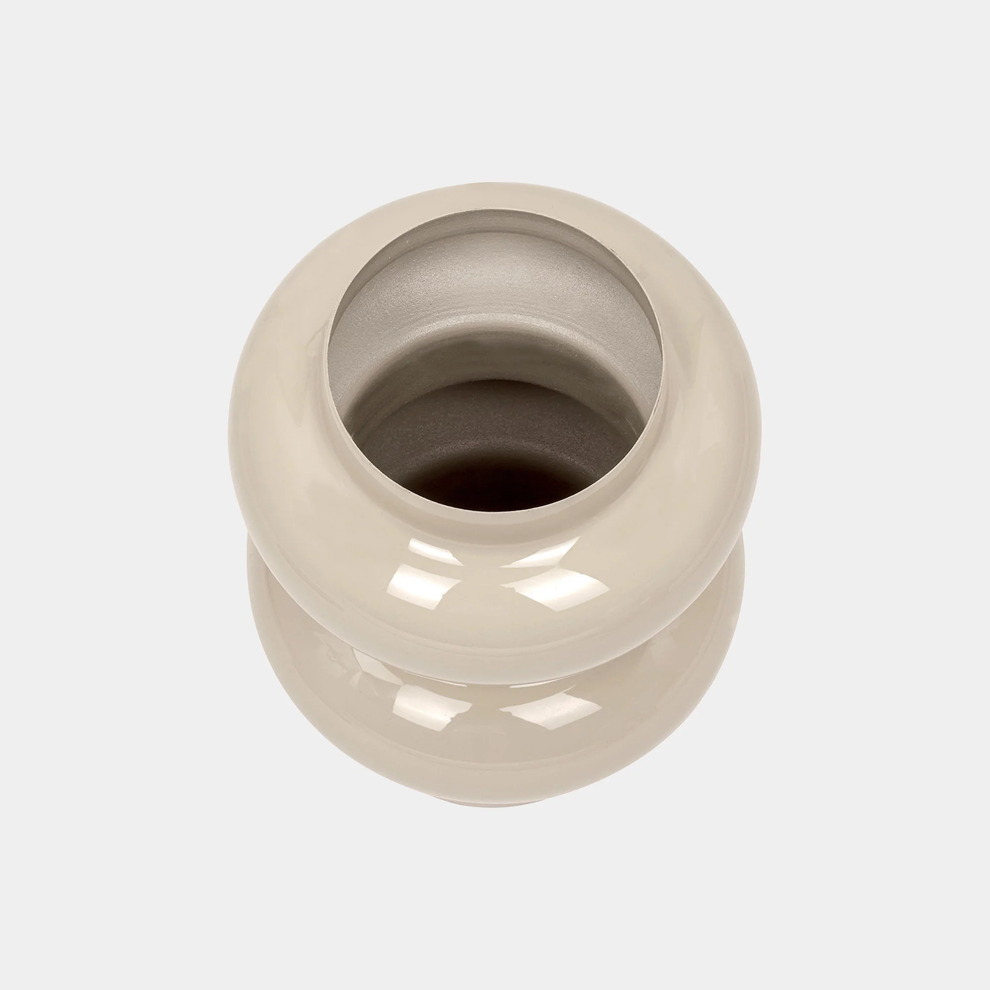 Ovolo Small - Metal Vase, Cream - Image 3