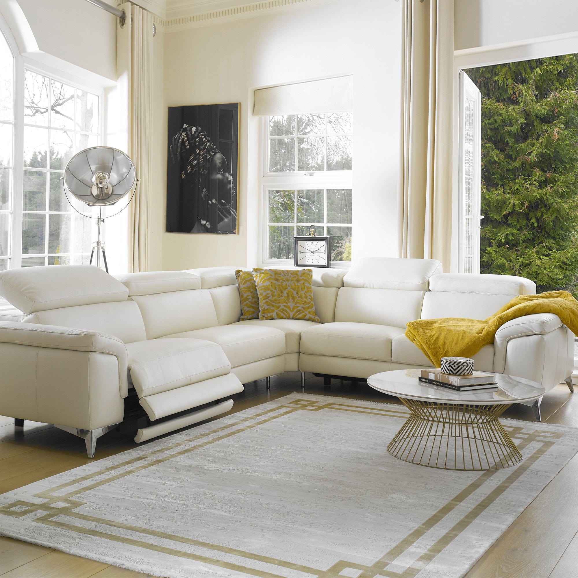 Portofino - RHF Power Recliner Corner Sofa, Leather - Image 2