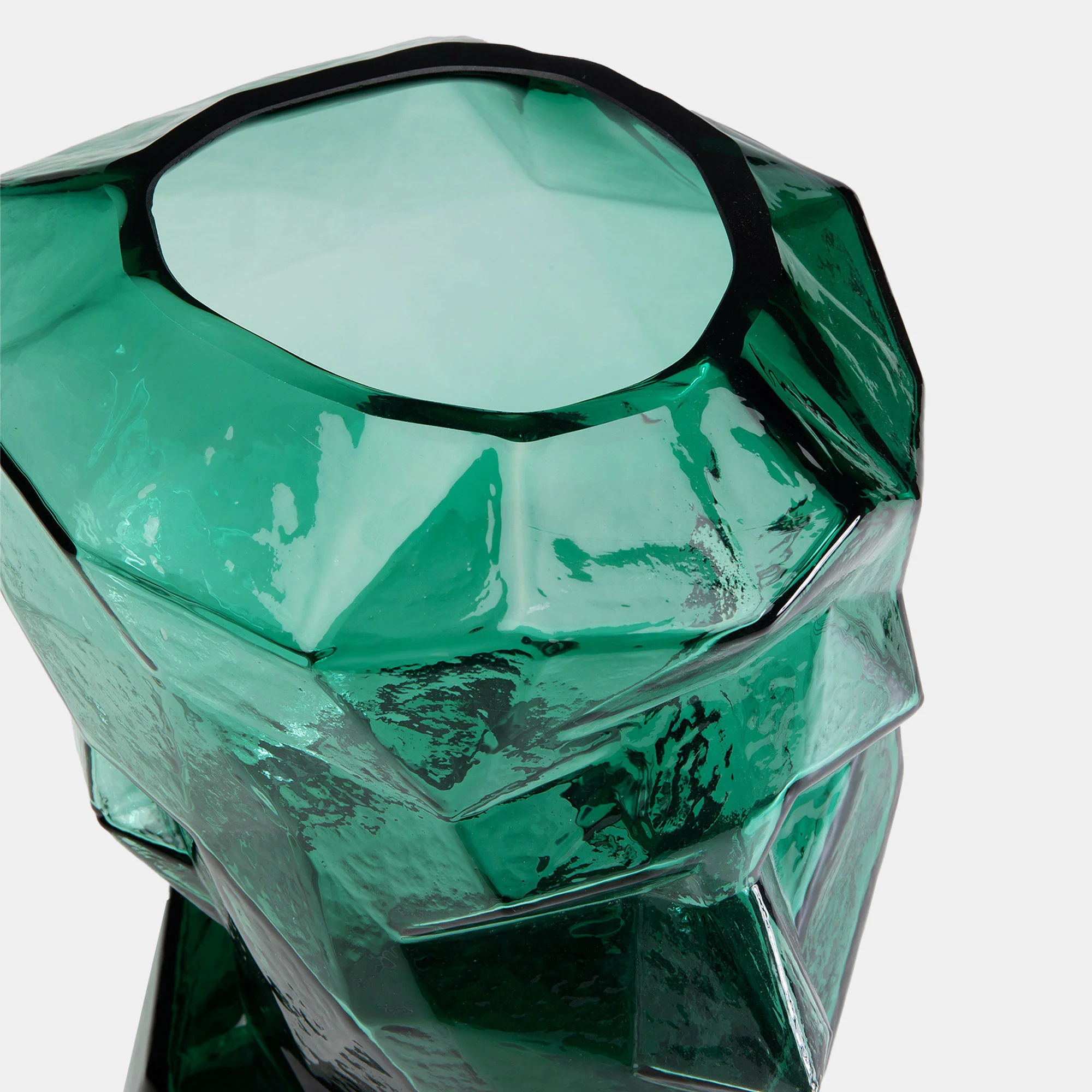 Prism Face - Glass Vase, Green - Image 2