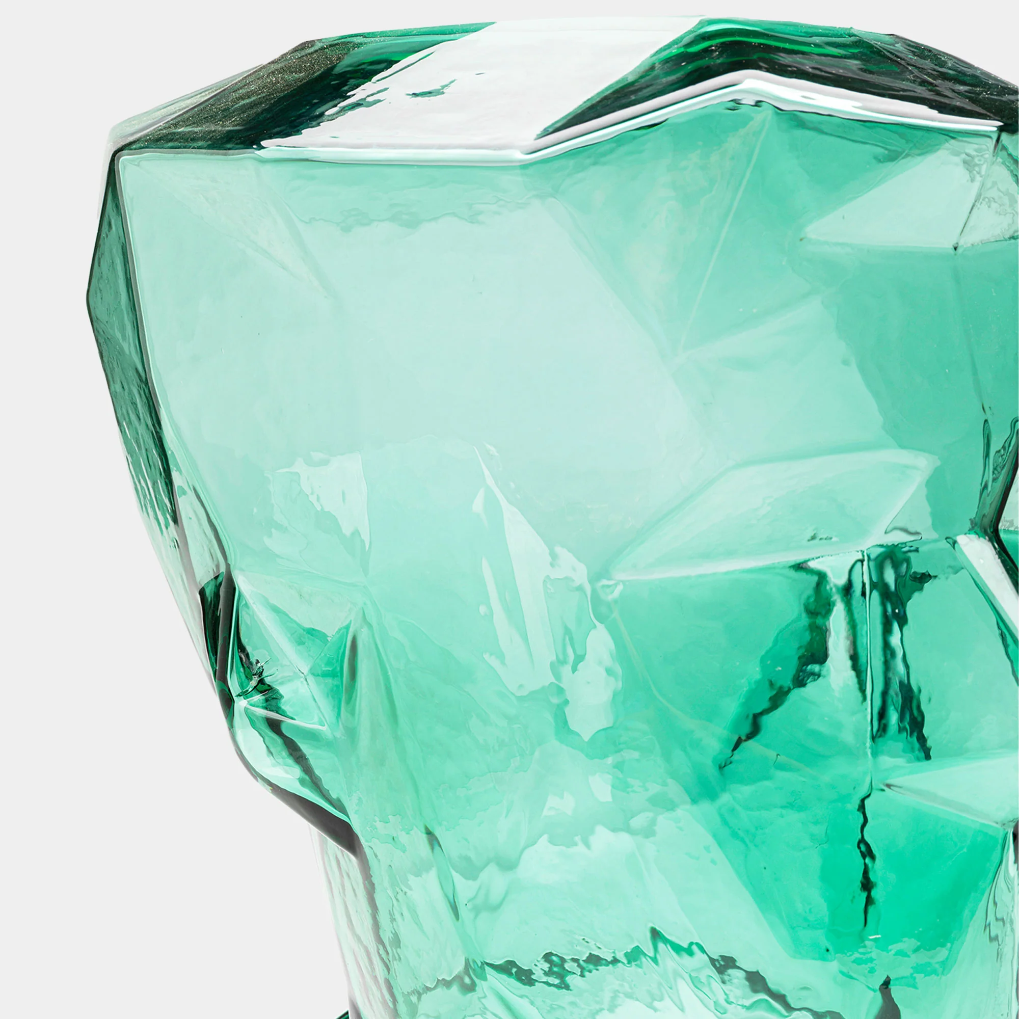 Prism Face - Glass Vase, Green - Image 3
