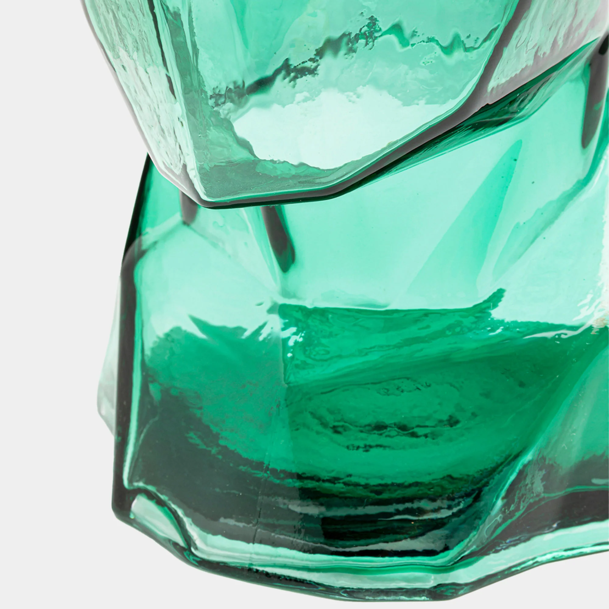 Prism Face - Glass Vase, Green - Image 4
