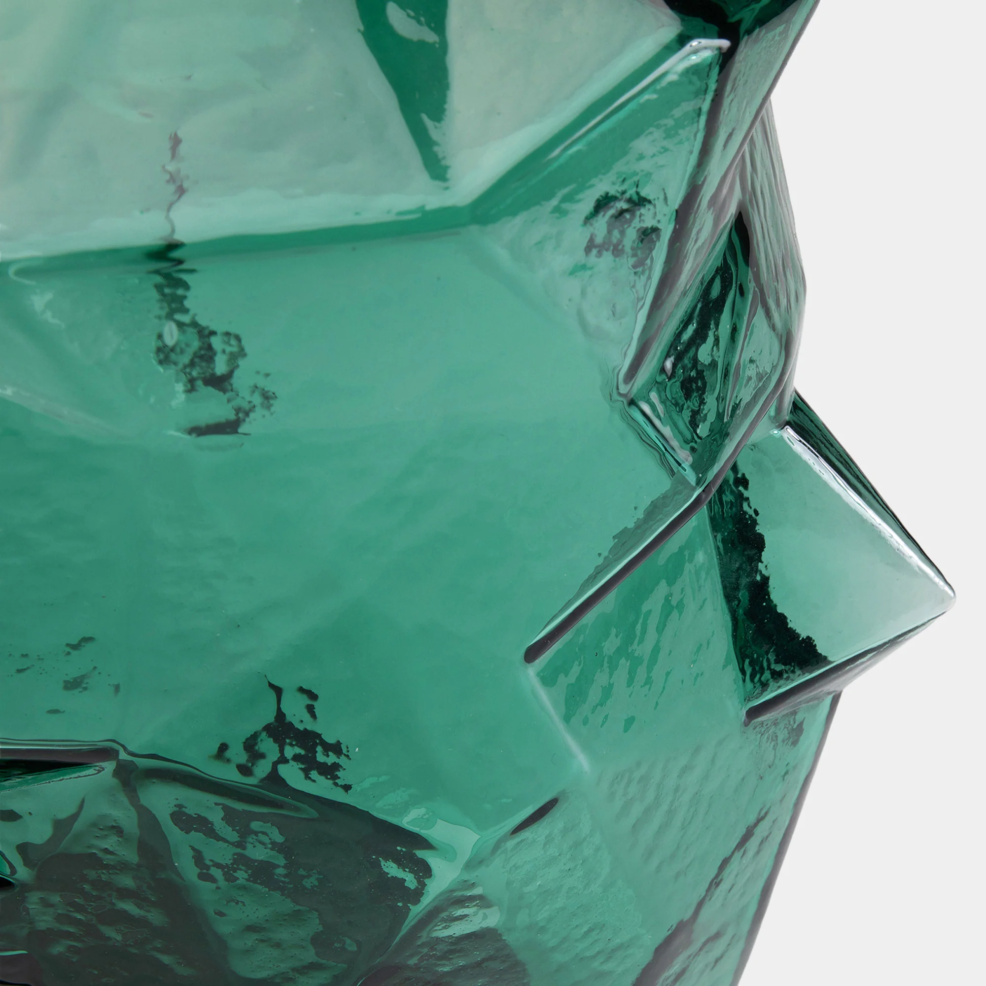 Prism Face - Glass Vase, Green - Image 5