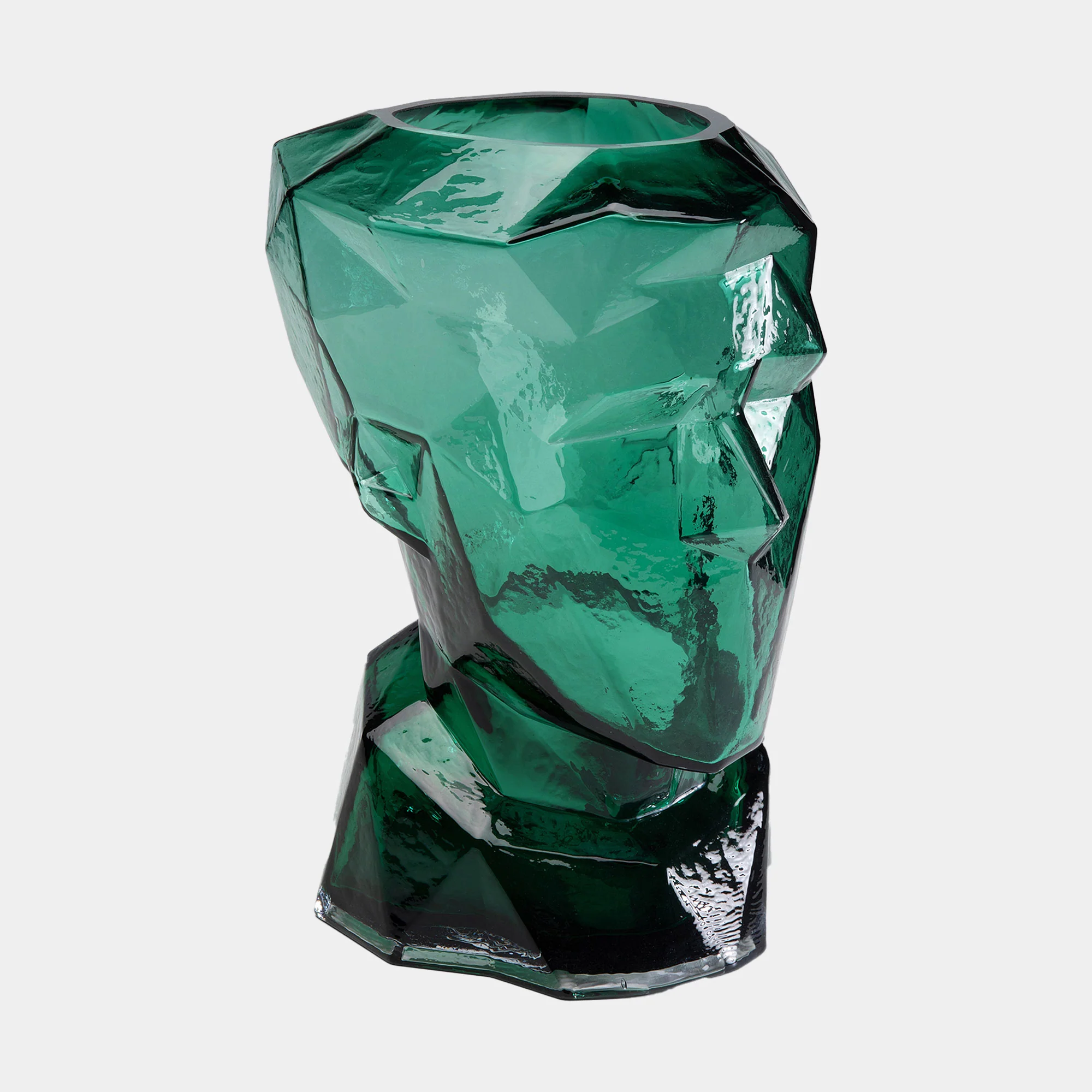 Prism Face - Glass Vase, Green - Image 8