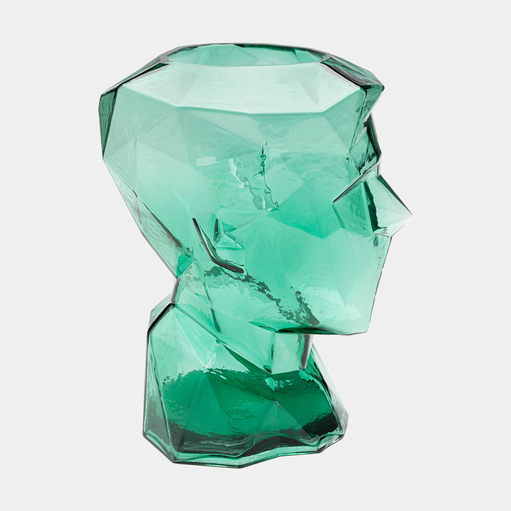 Prism Face - Glass Vase, Green - Image 9