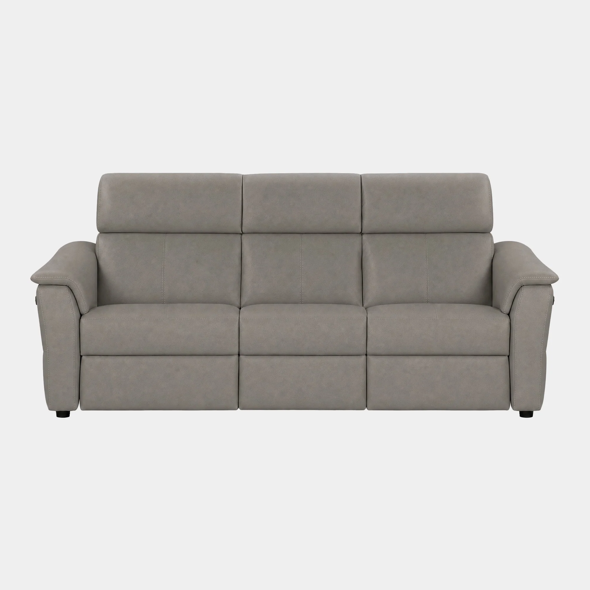 Rimini - Large 3 Seat Sofa Power Recliners with Adjustable Headrest & Lumbar, Leather, Taupe - Image 3