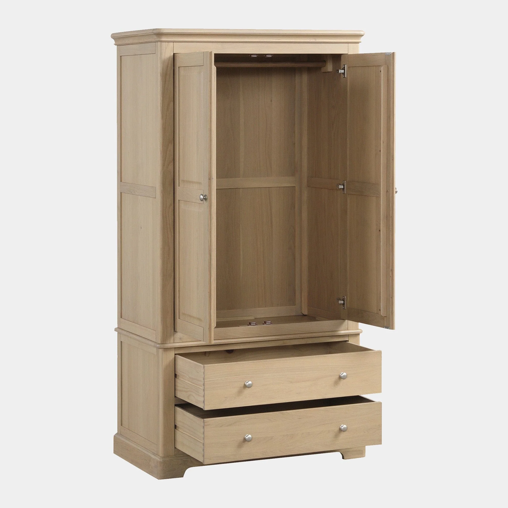 Ravenswood Oak - 2 Door Wardrobe With Drawers - Image 2
