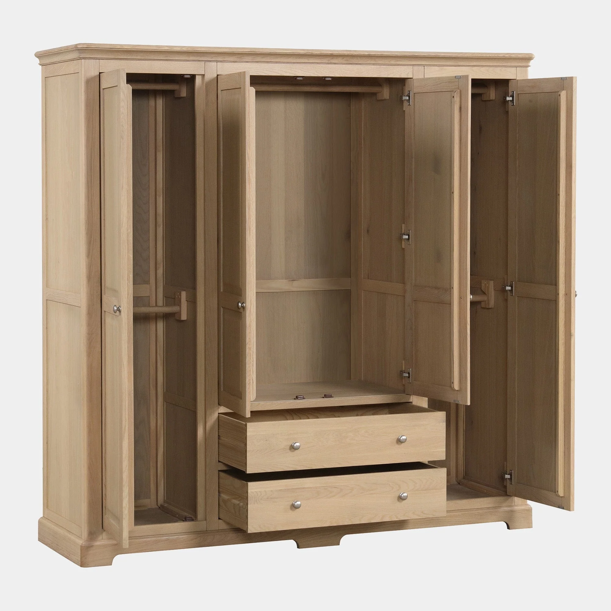 Ravenswood Oak - 4 Door Wardrobe With Drawers - Image 3