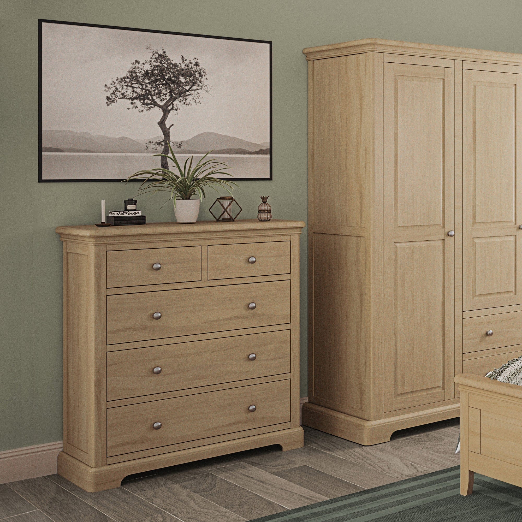 Ravenswood Oak - 4 Door Wardrobe With Drawers - Image 4