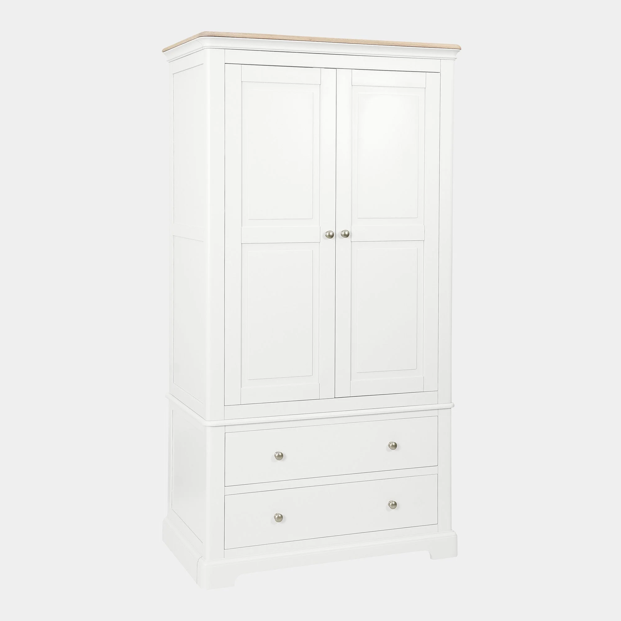 Ravenswood White - 2 Door Wardrobe With Drawers
